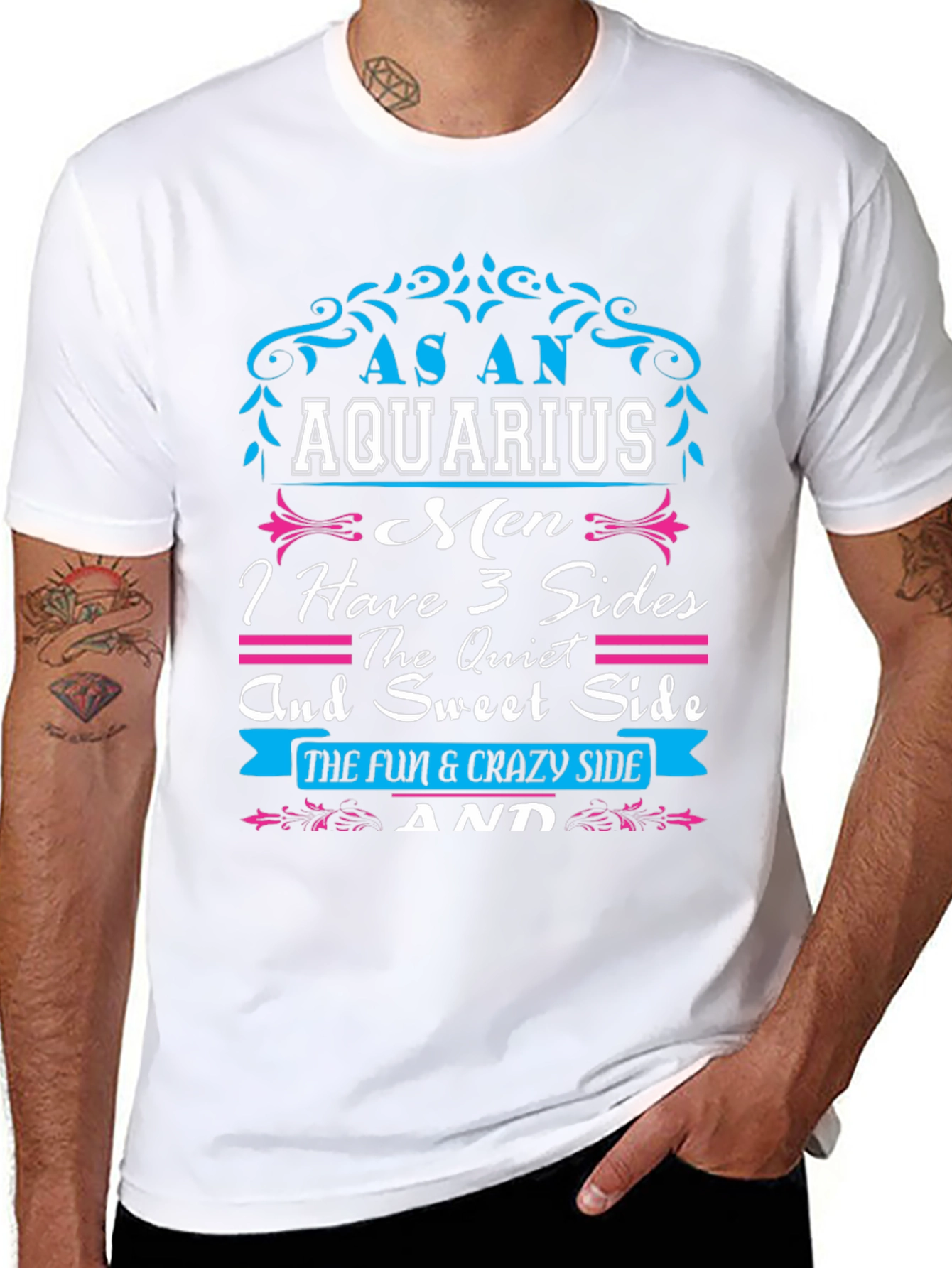 As an Aquarius Mens T-Shirt - 3 Sides