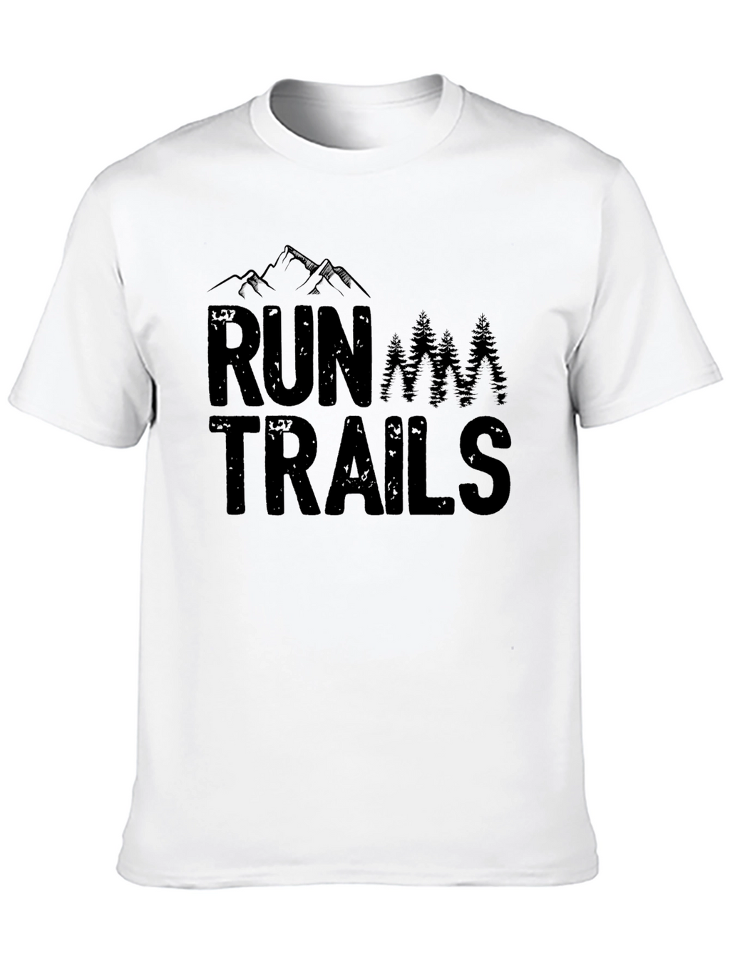 Run Trails Graphic Tee - Black Cotton