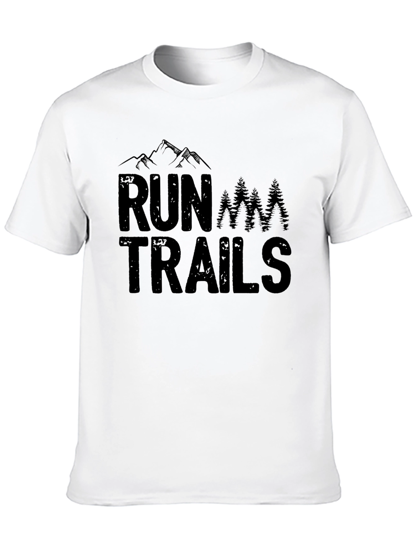 Run Trails Graphic Tee - Black Cotton