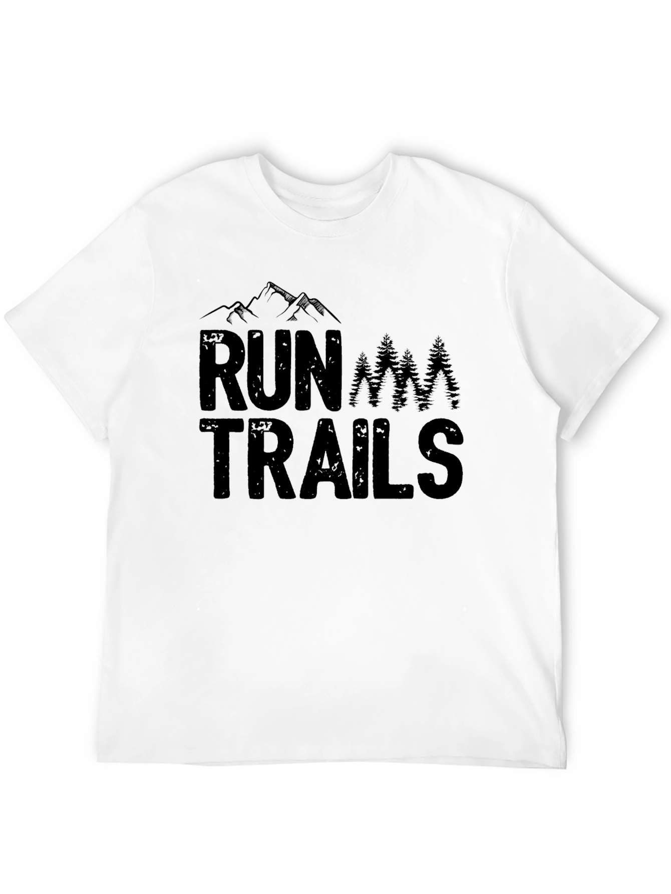 Run Trails Graphic Tee - Black Cotton