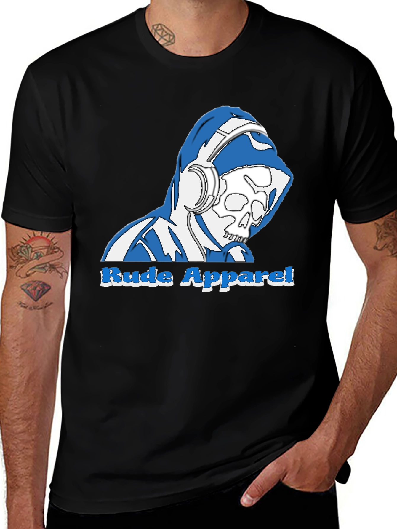 Rude Apparel Skull Graphic Tee - Black