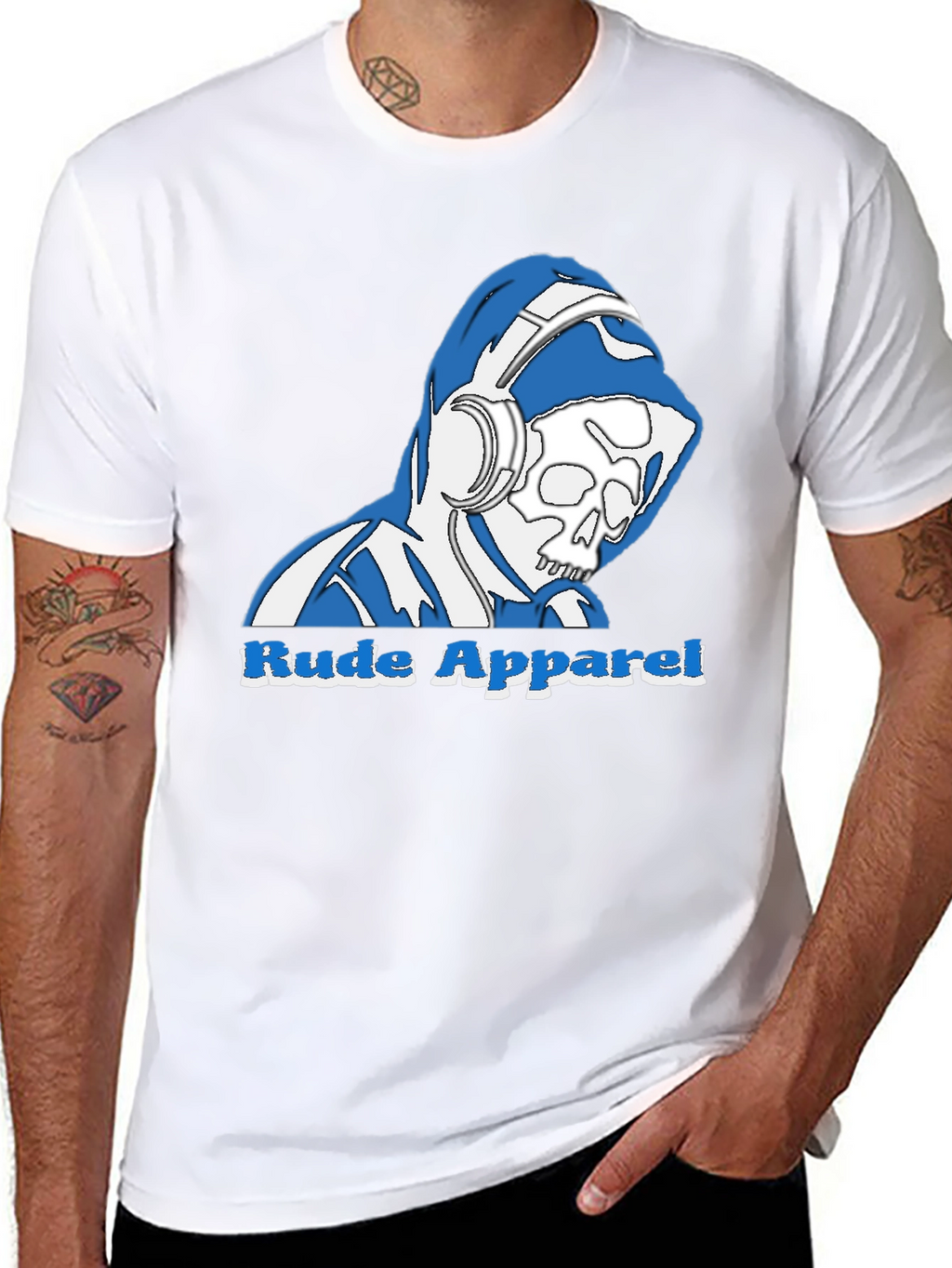 Rude Apparel Skull Graphic Tee - Black