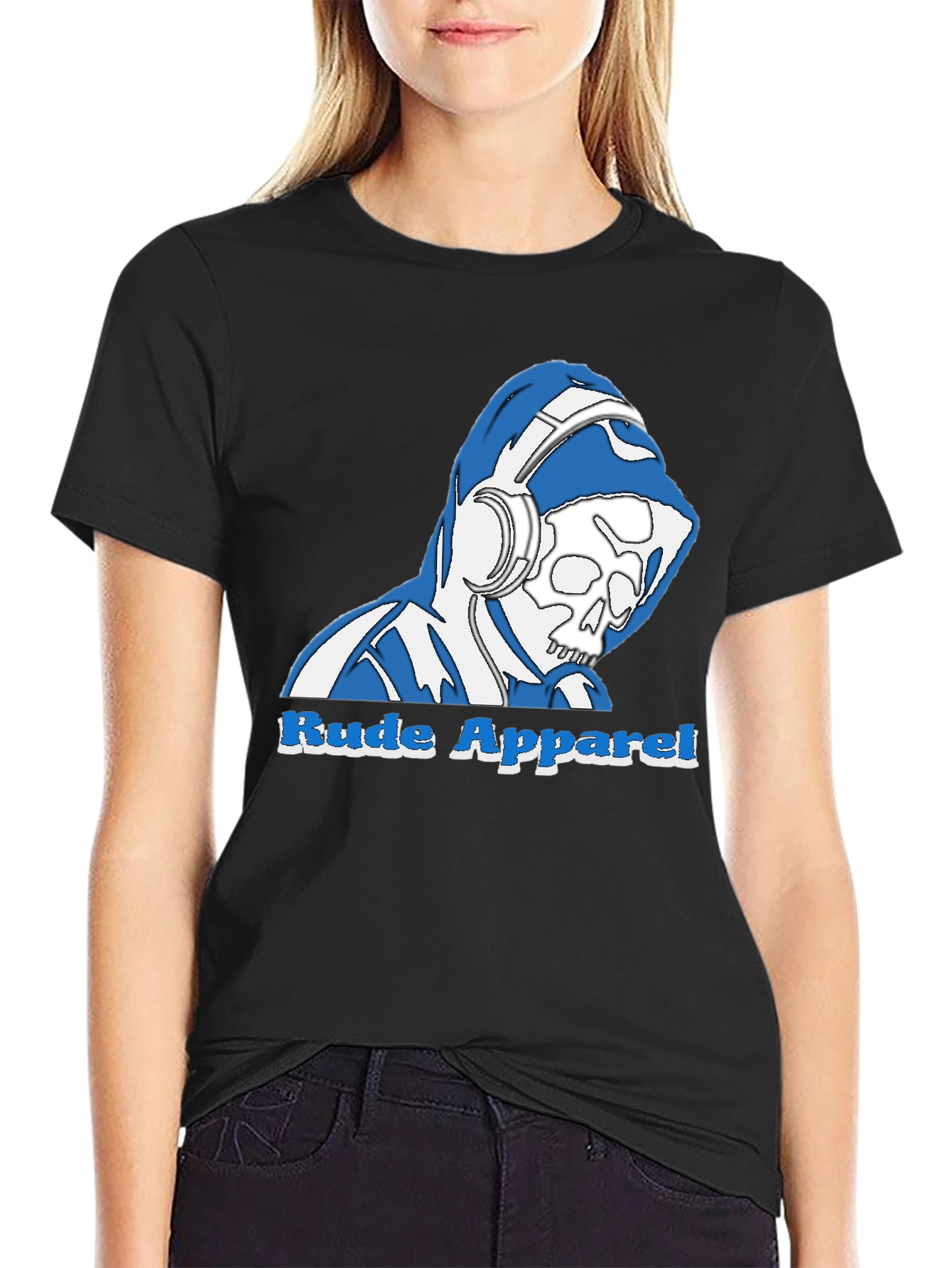 Rude Apparel Skull Graphic Tee - Black