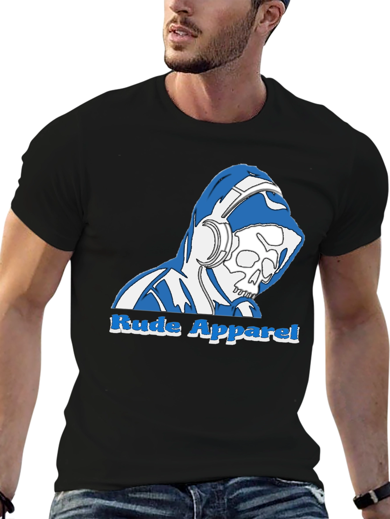 Rude Apparel Skull Graphic Tee - Black