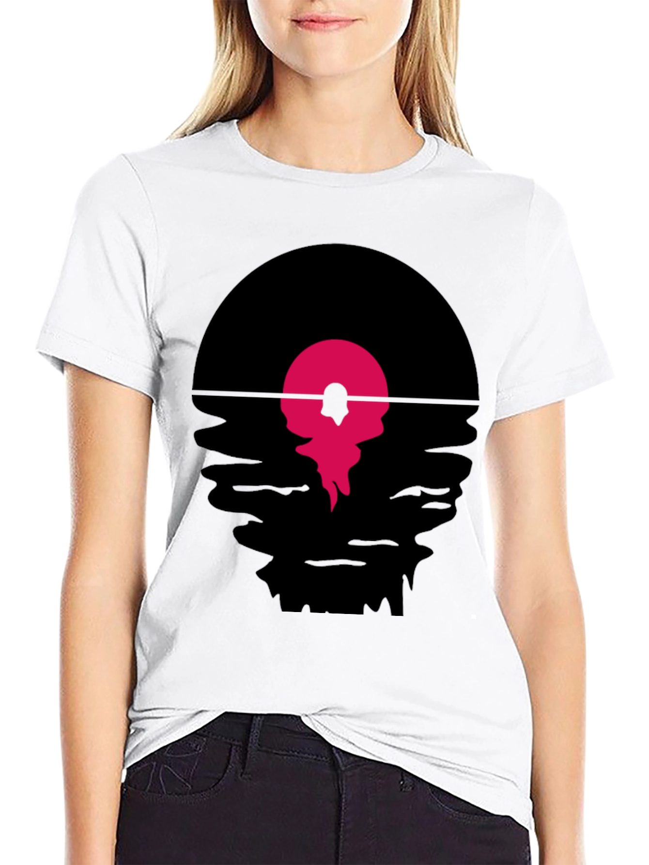 Retro Vinyl Record Sunset Graphic T-Shirt