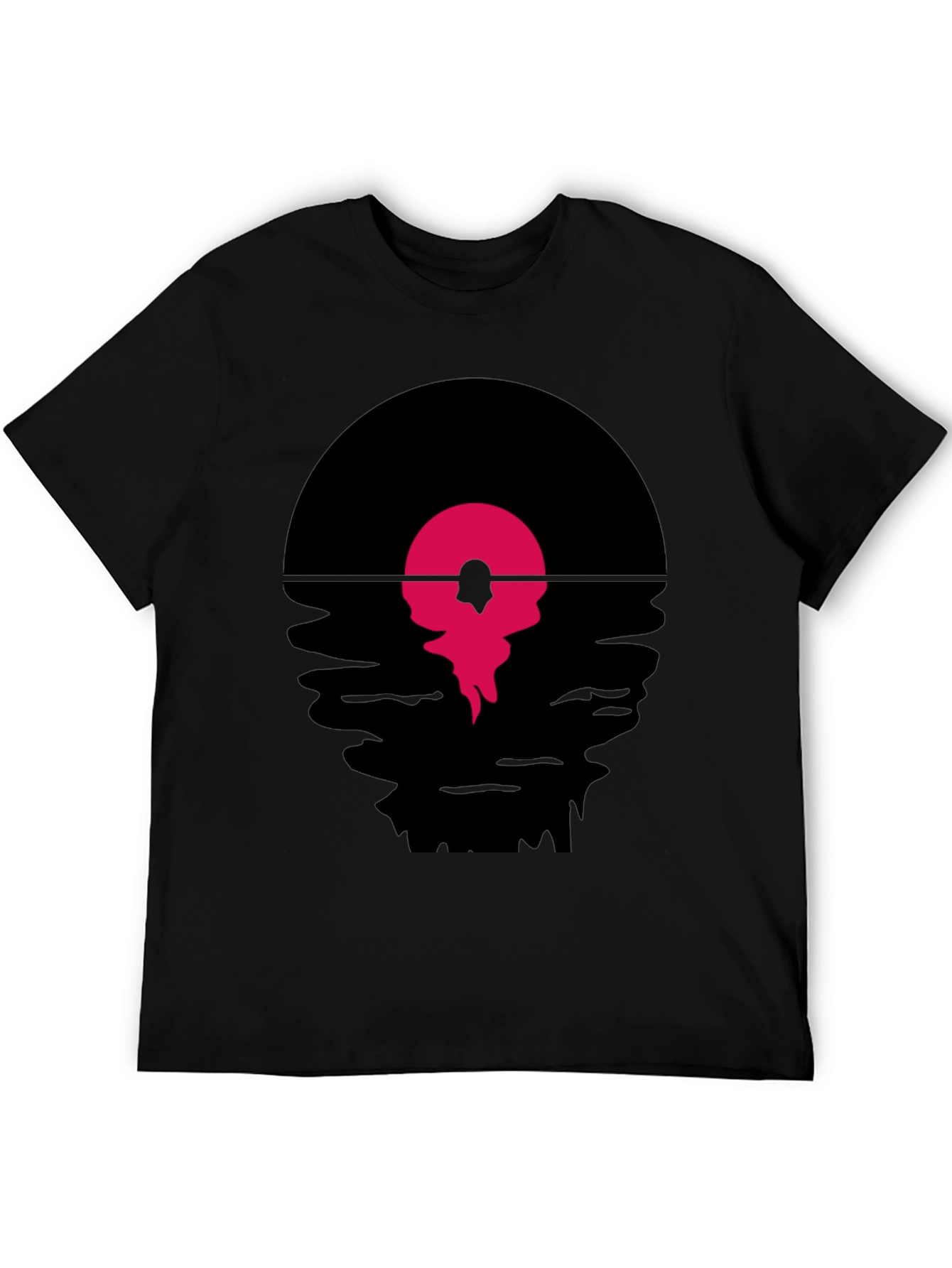 Retro Vinyl Record Sunset Graphic T-Shirt