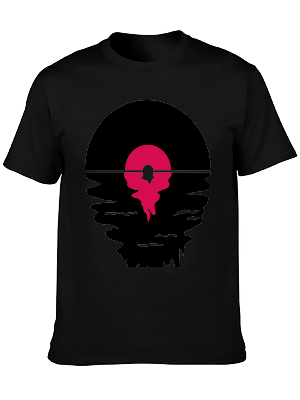 Retro Vinyl Record Sunset Graphic T-Shirt