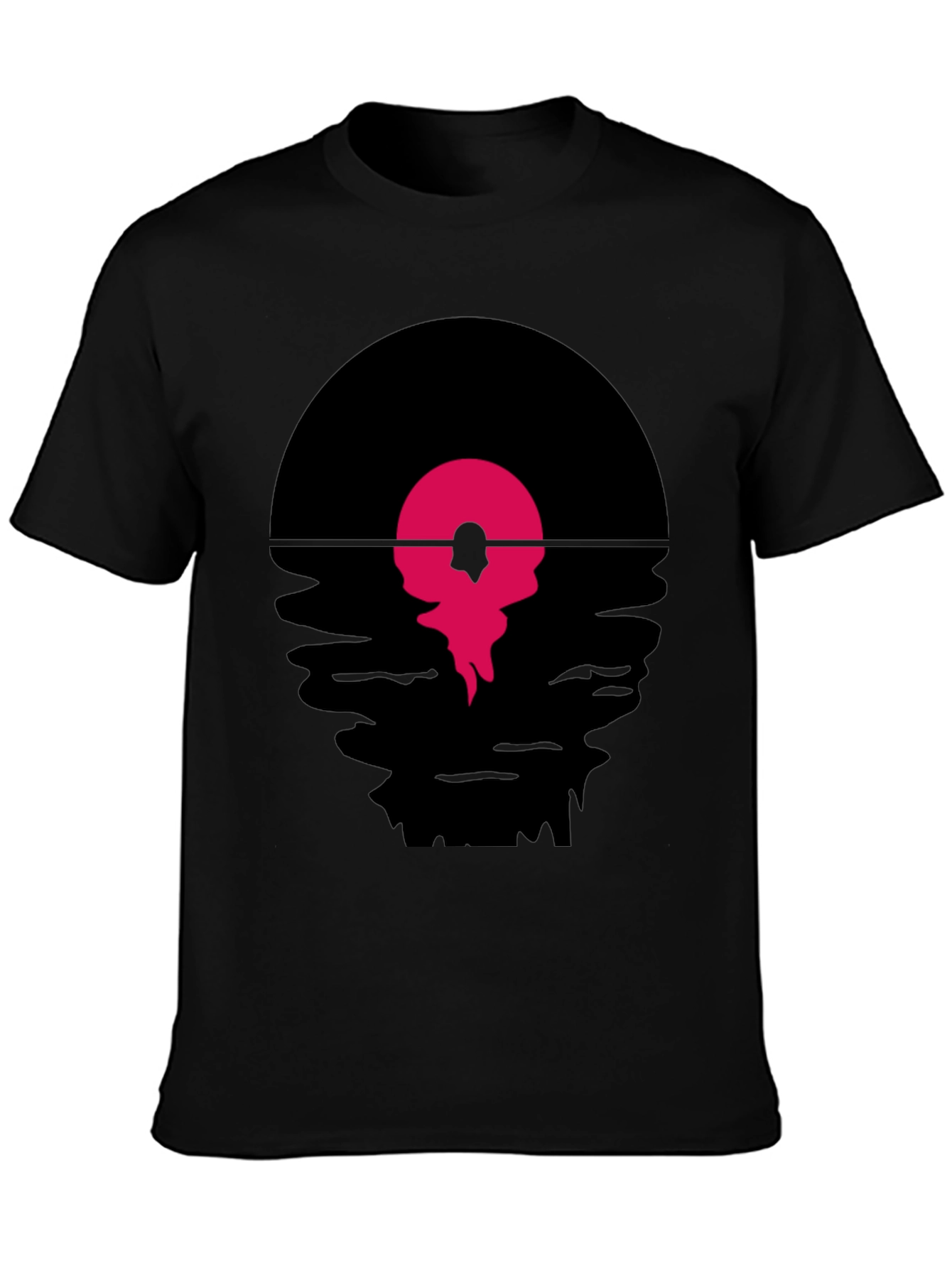 Retro Vinyl Record Sunset Graphic T-Shirt