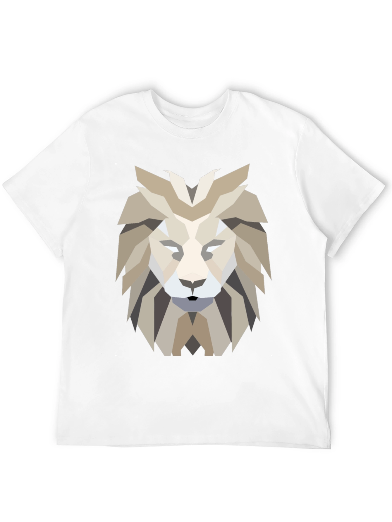 Geometric Lion Graphic Tee - Modern Design