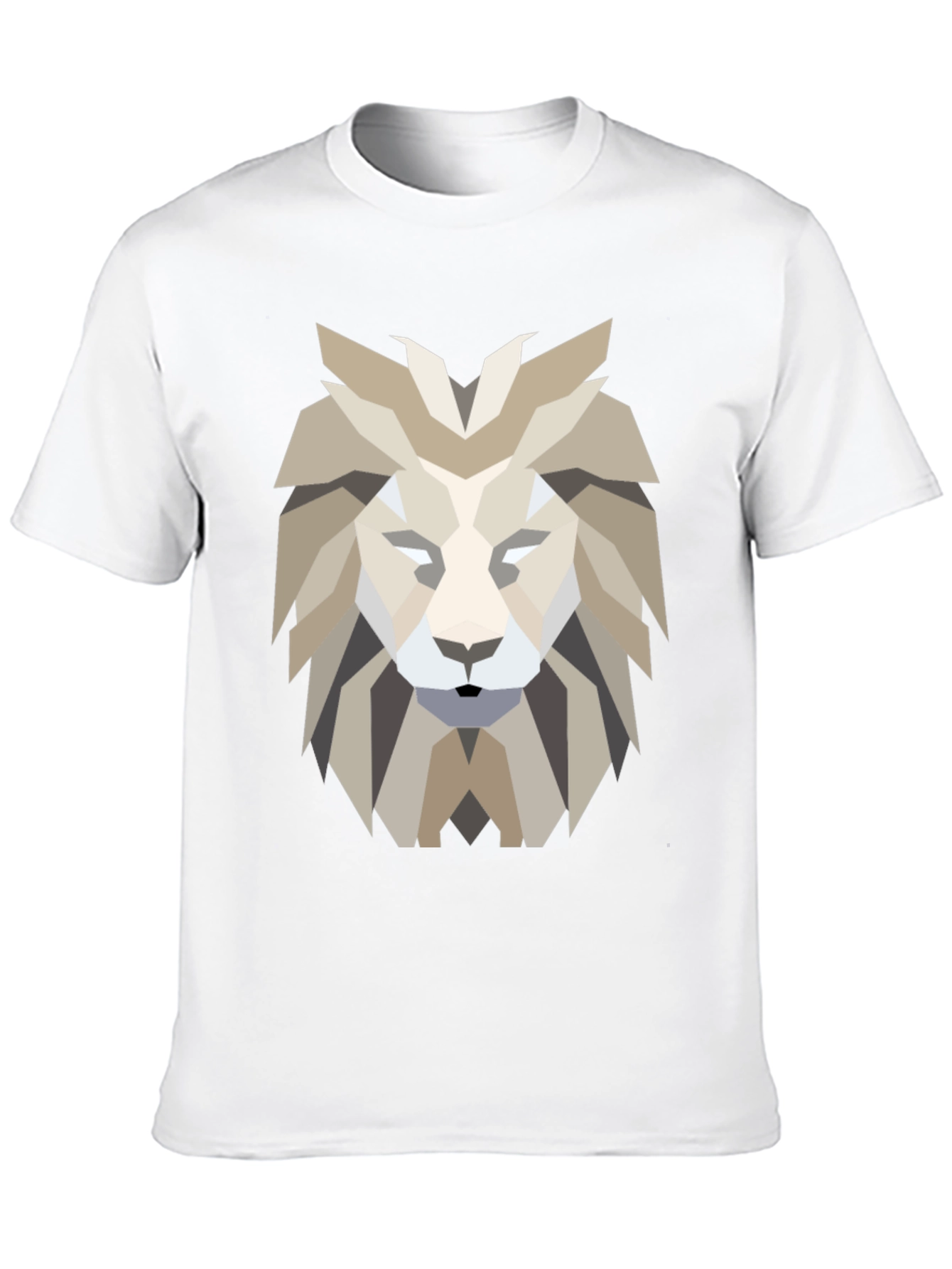 Geometric Lion Graphic Tee - Modern Design