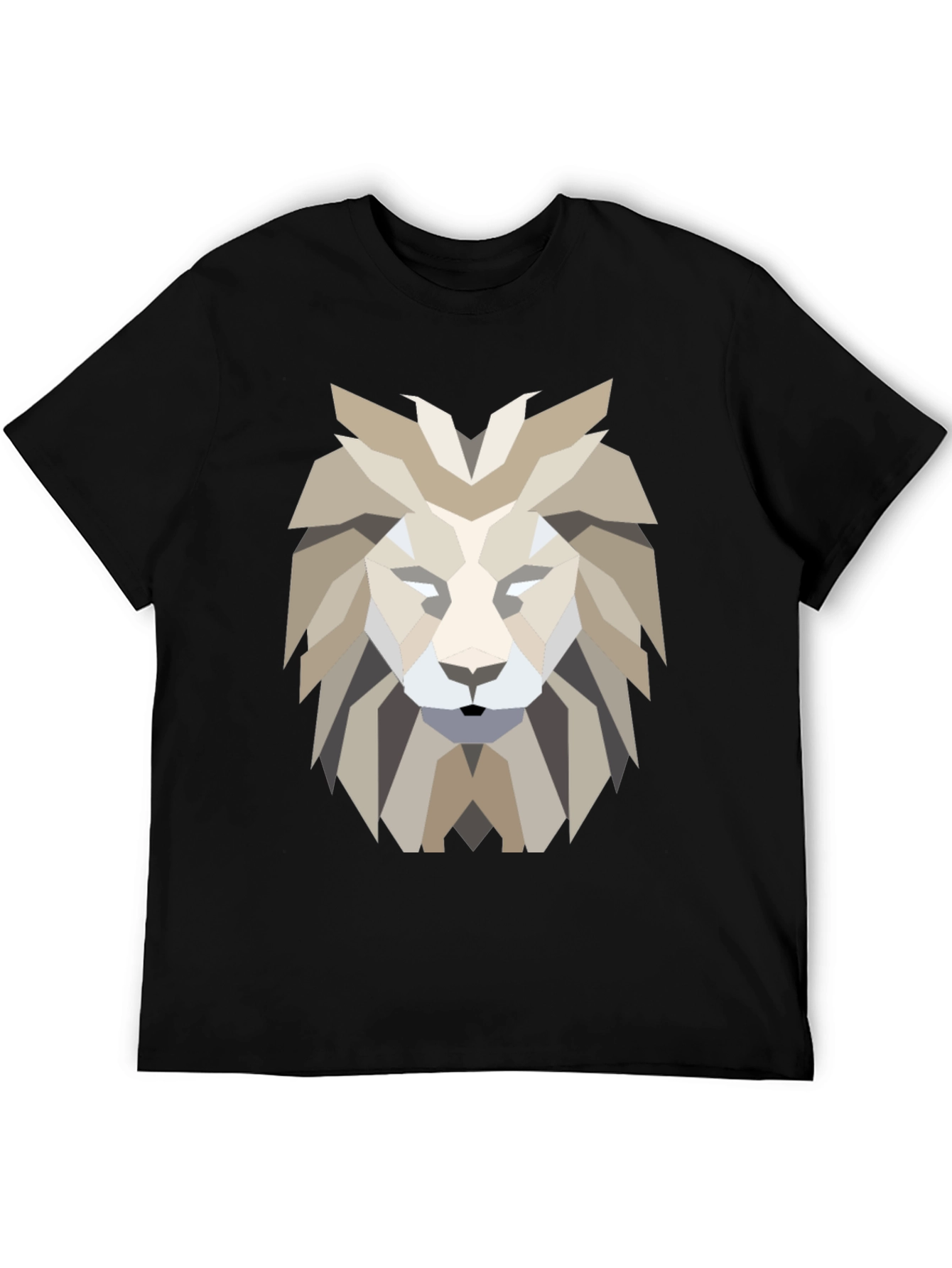 Geometric Lion Graphic Tee - Modern Design