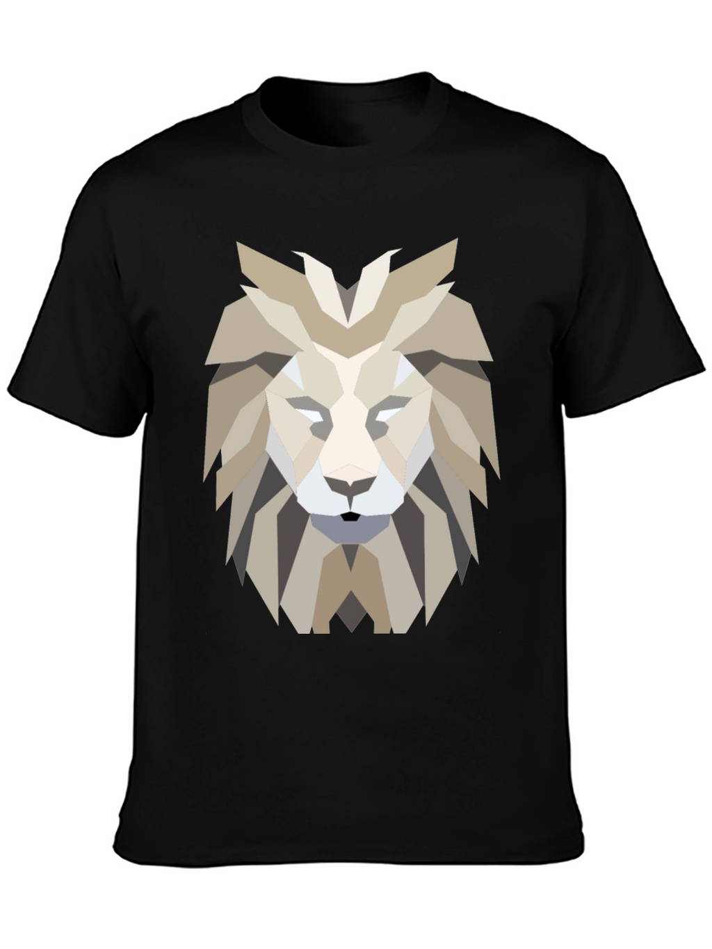 Geometric Lion Graphic Tee - Modern Design