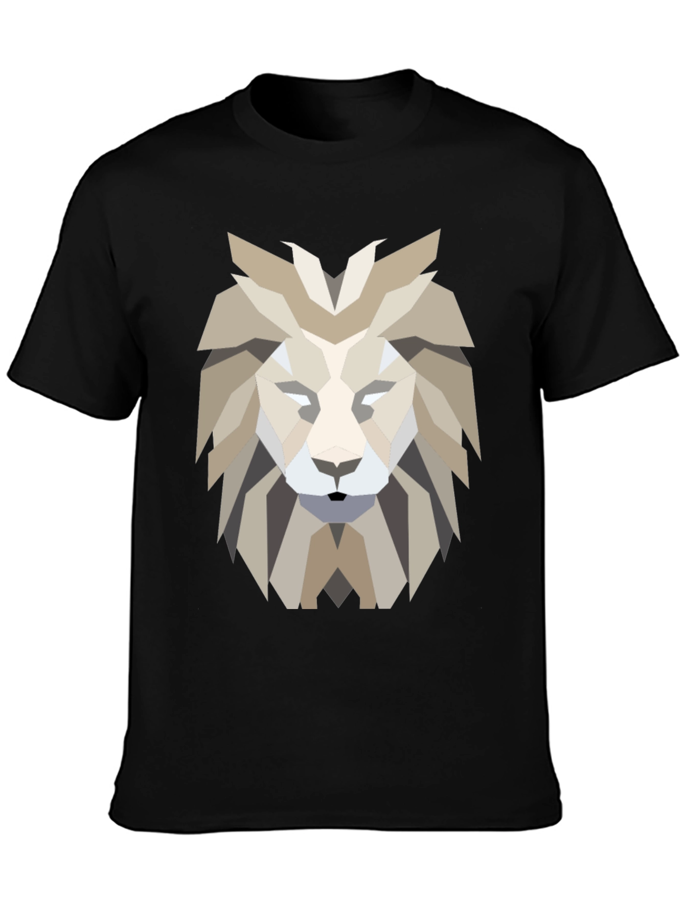 Geometric Lion Graphic Tee - Modern Design