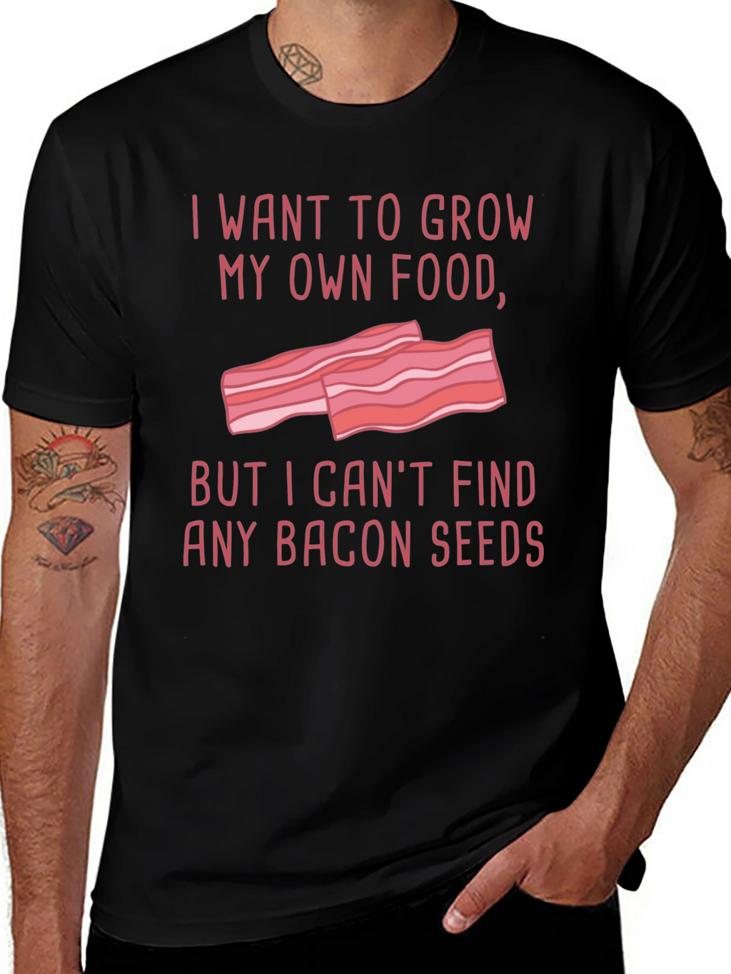 Funny Bacon Seeds Graphic T-Shirt