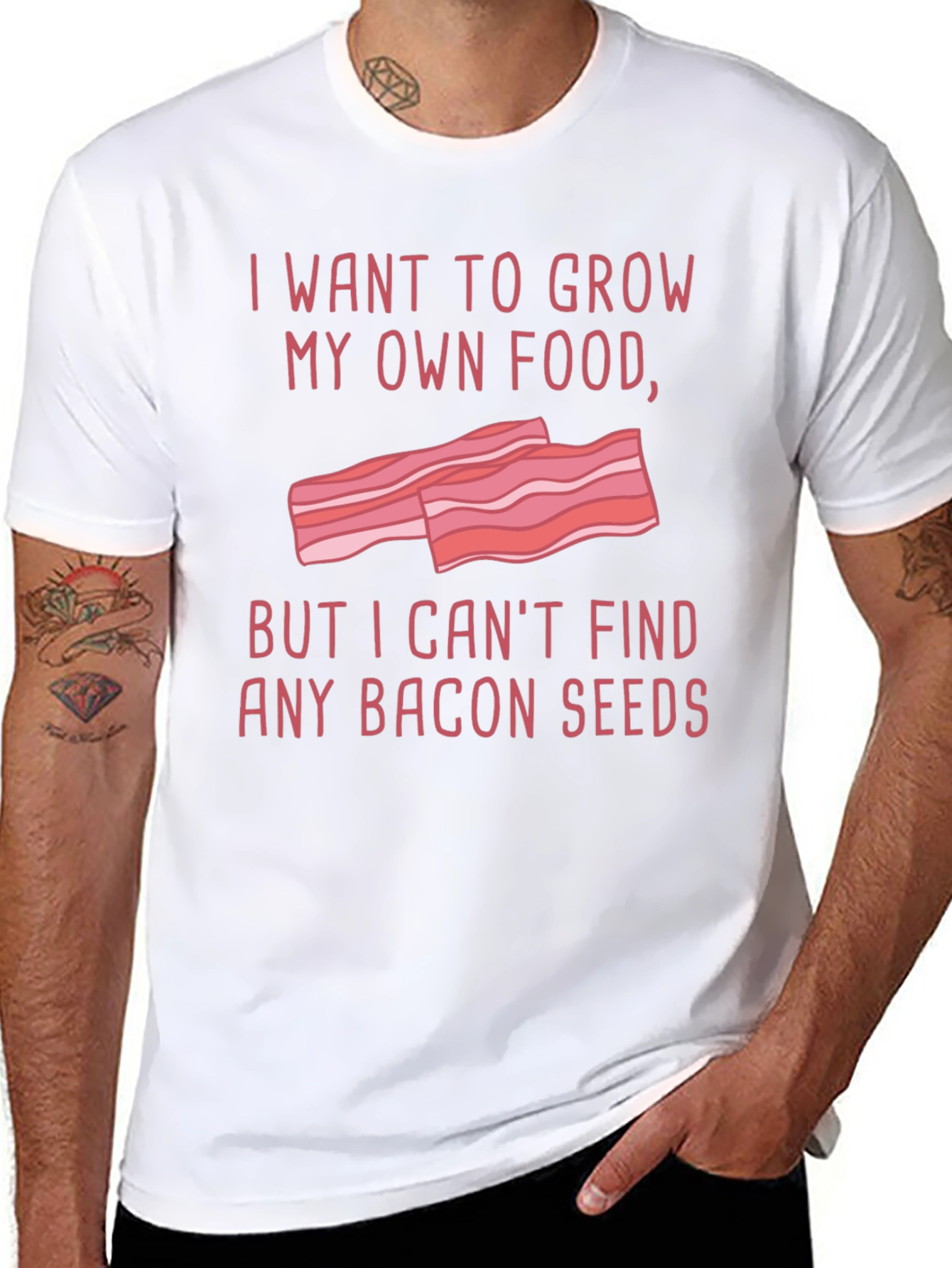 Funny Bacon Seeds Graphic T-Shirt
