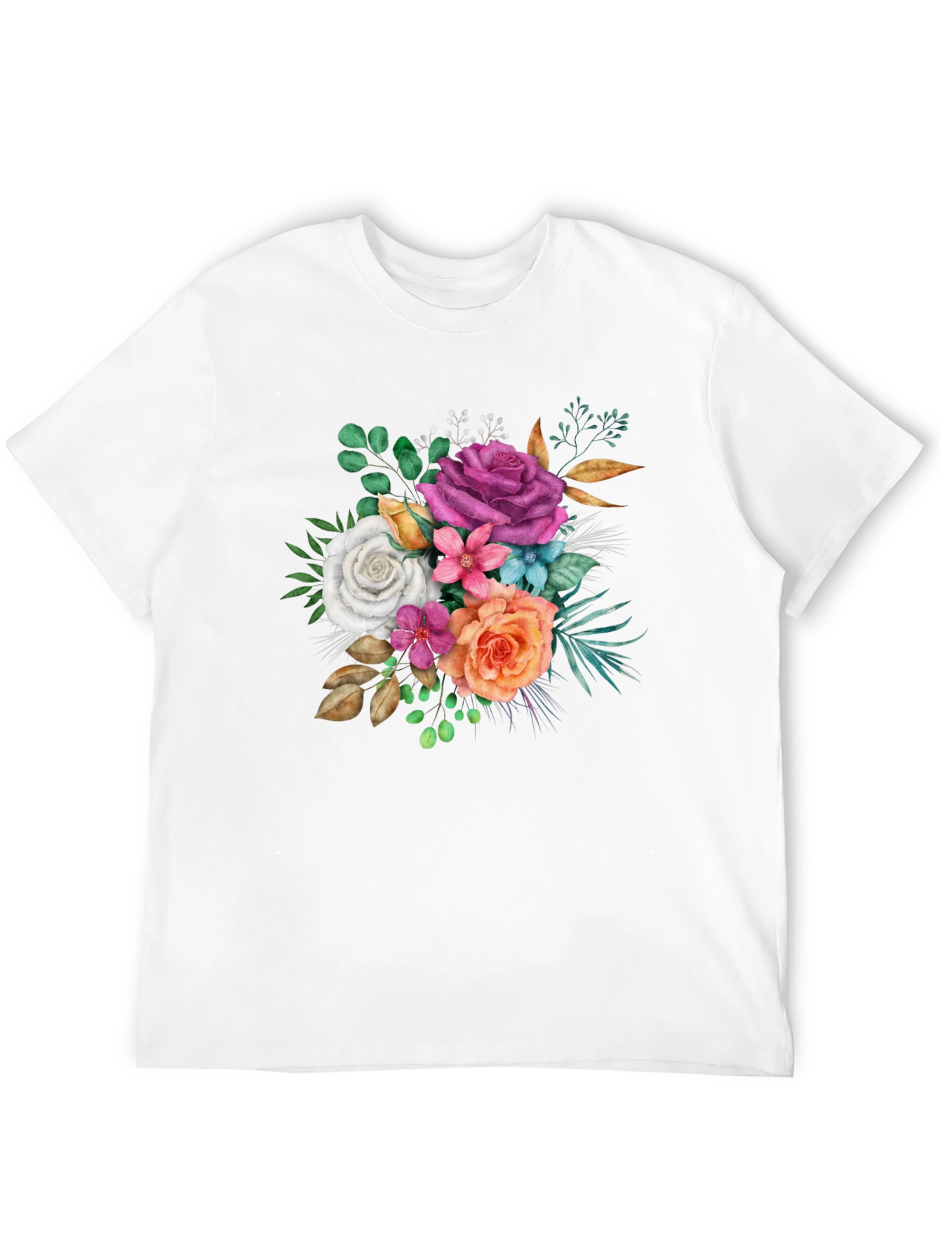 Floral Bouquet Graphic Black T-Shirt
