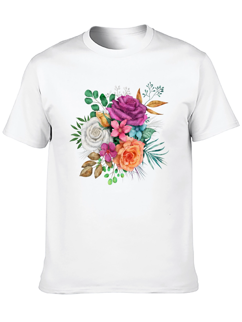 Floral Bouquet Graphic Black T-Shirt