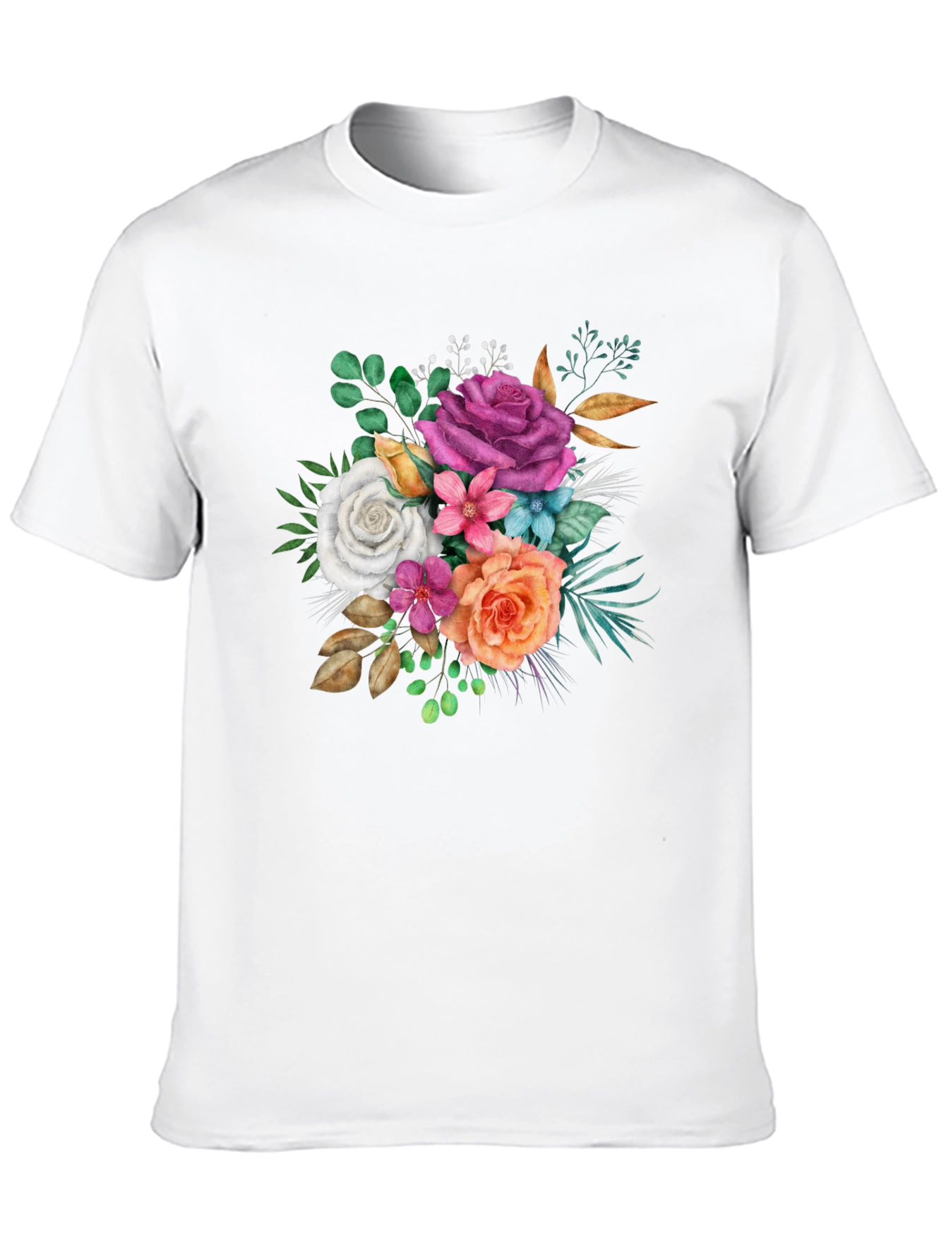 Floral Bouquet Graphic Black T-Shirt