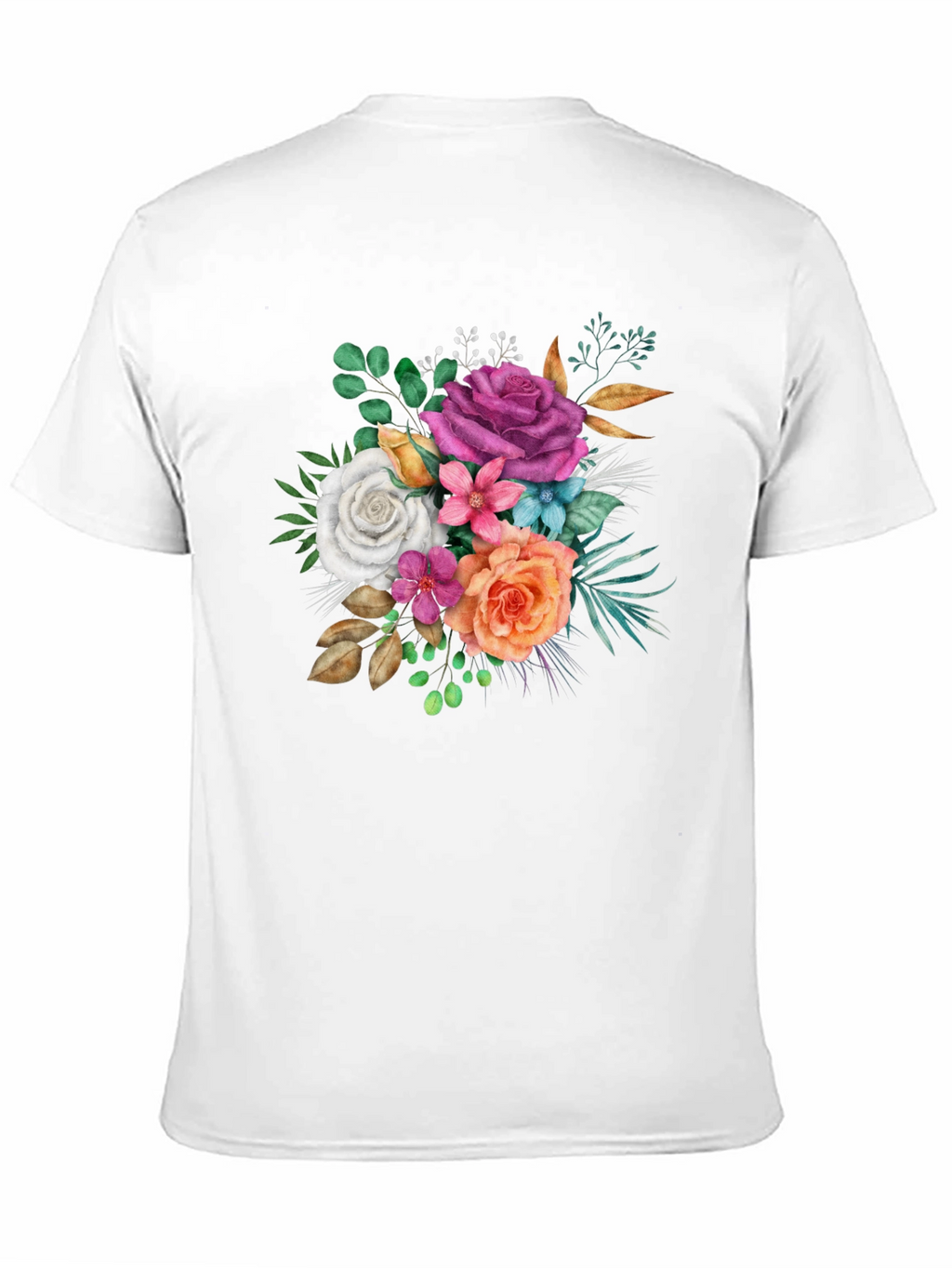 Floral Bouquet Graphic Black T-Shirt