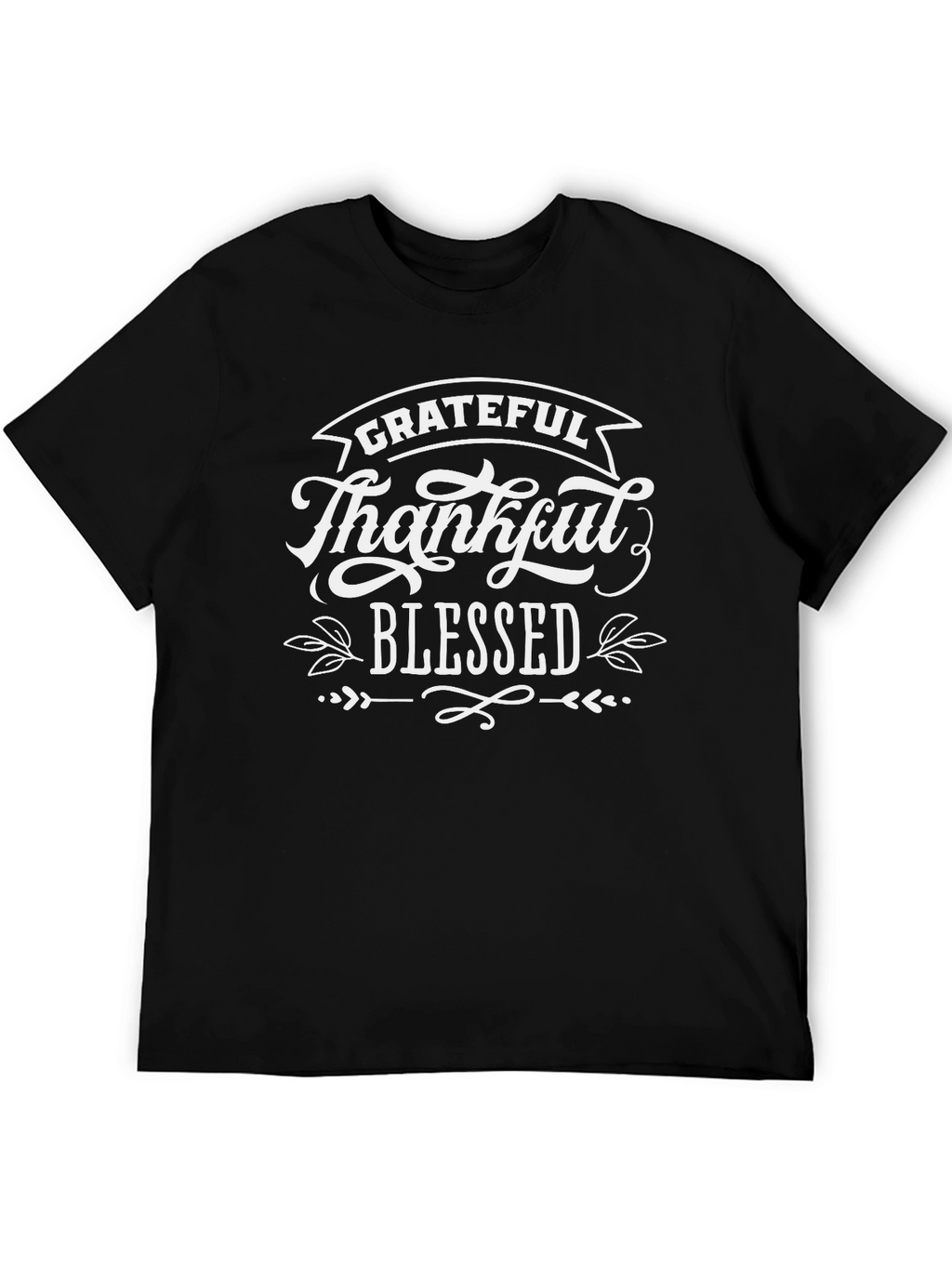 Grateful Thankful Blessed Black T-Shirt