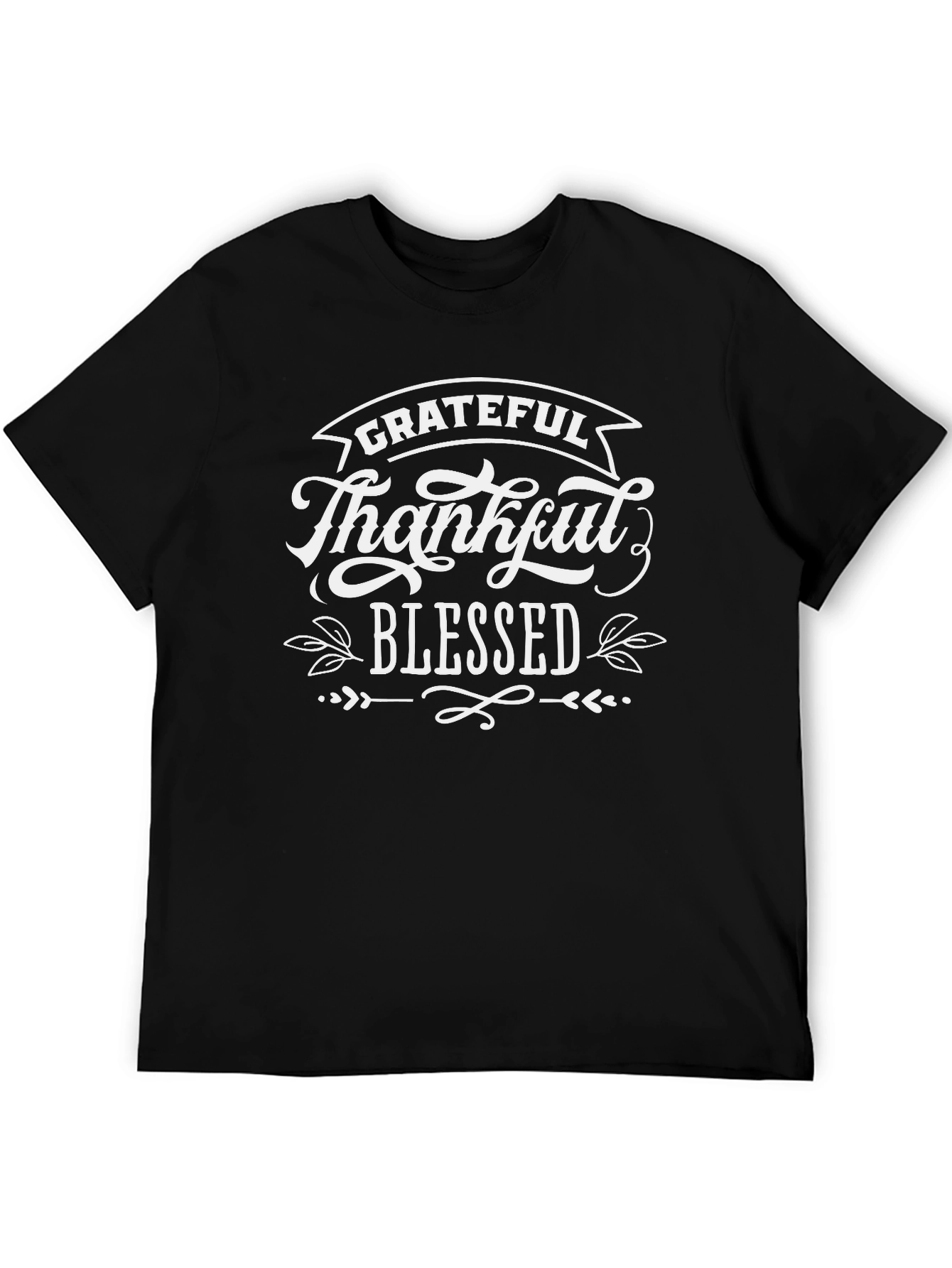 Grateful Thankful Blessed Black T-Shirt