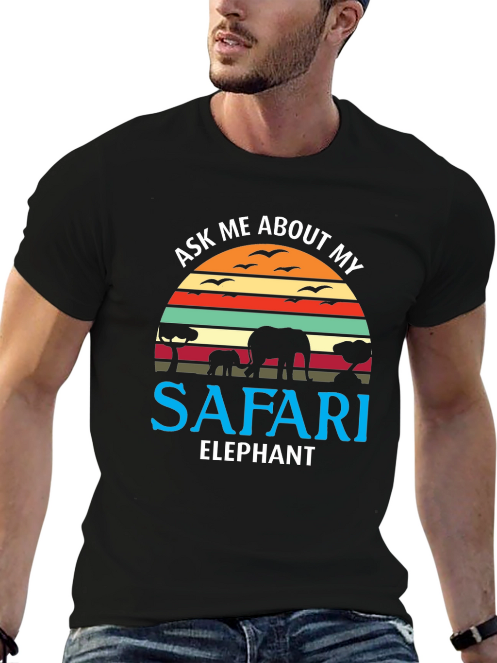 Safari Elephant Graphic T-Shirt