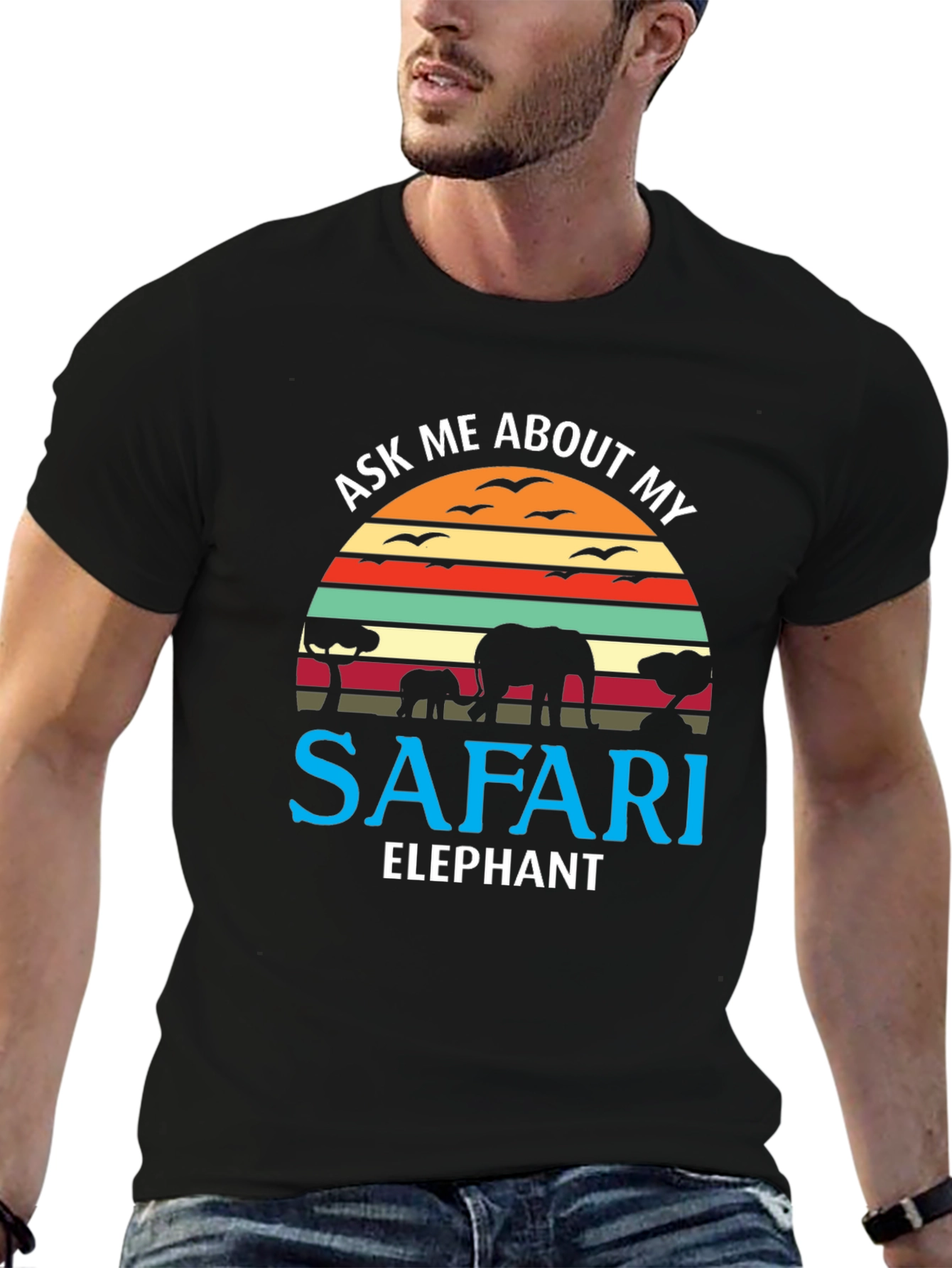 Safari Elephant Graphic T-Shirt