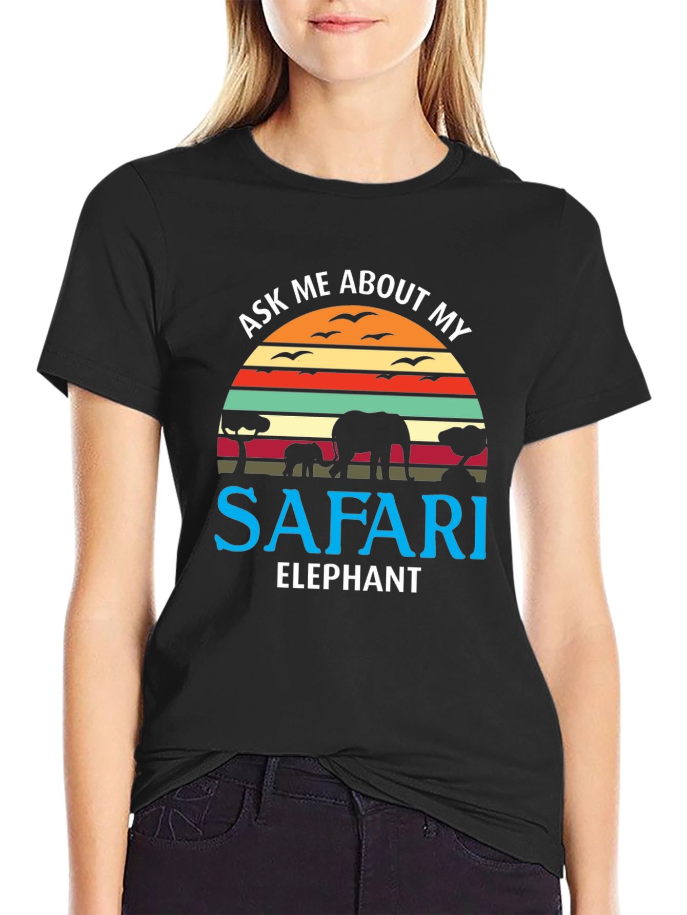 Safari Elephant Graphic T-Shirt