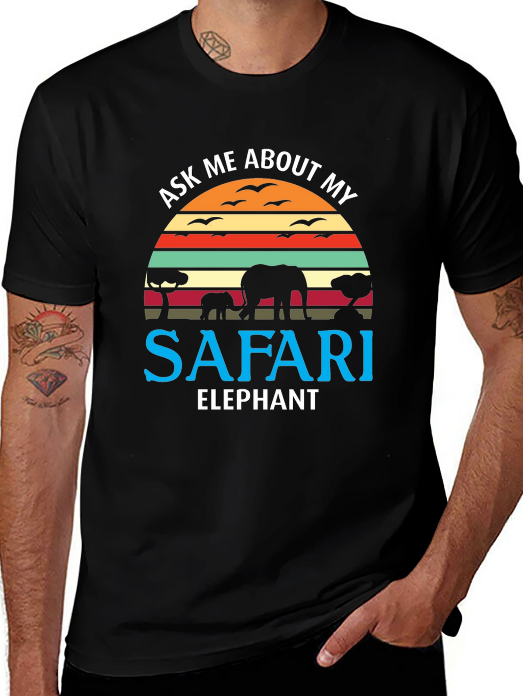 Safari Elephant Graphic T-Shirt