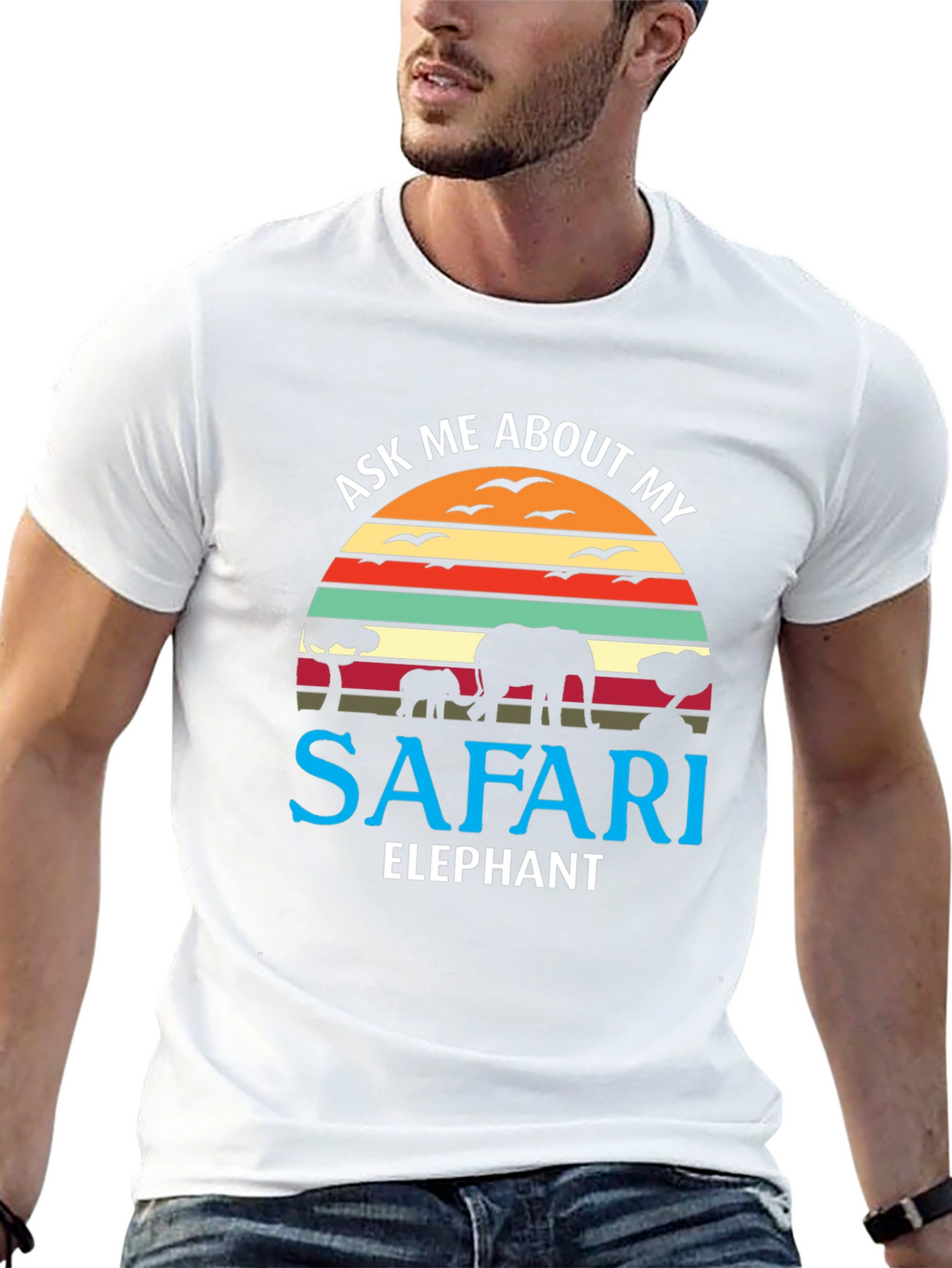 Safari Elephant Graphic T-Shirt