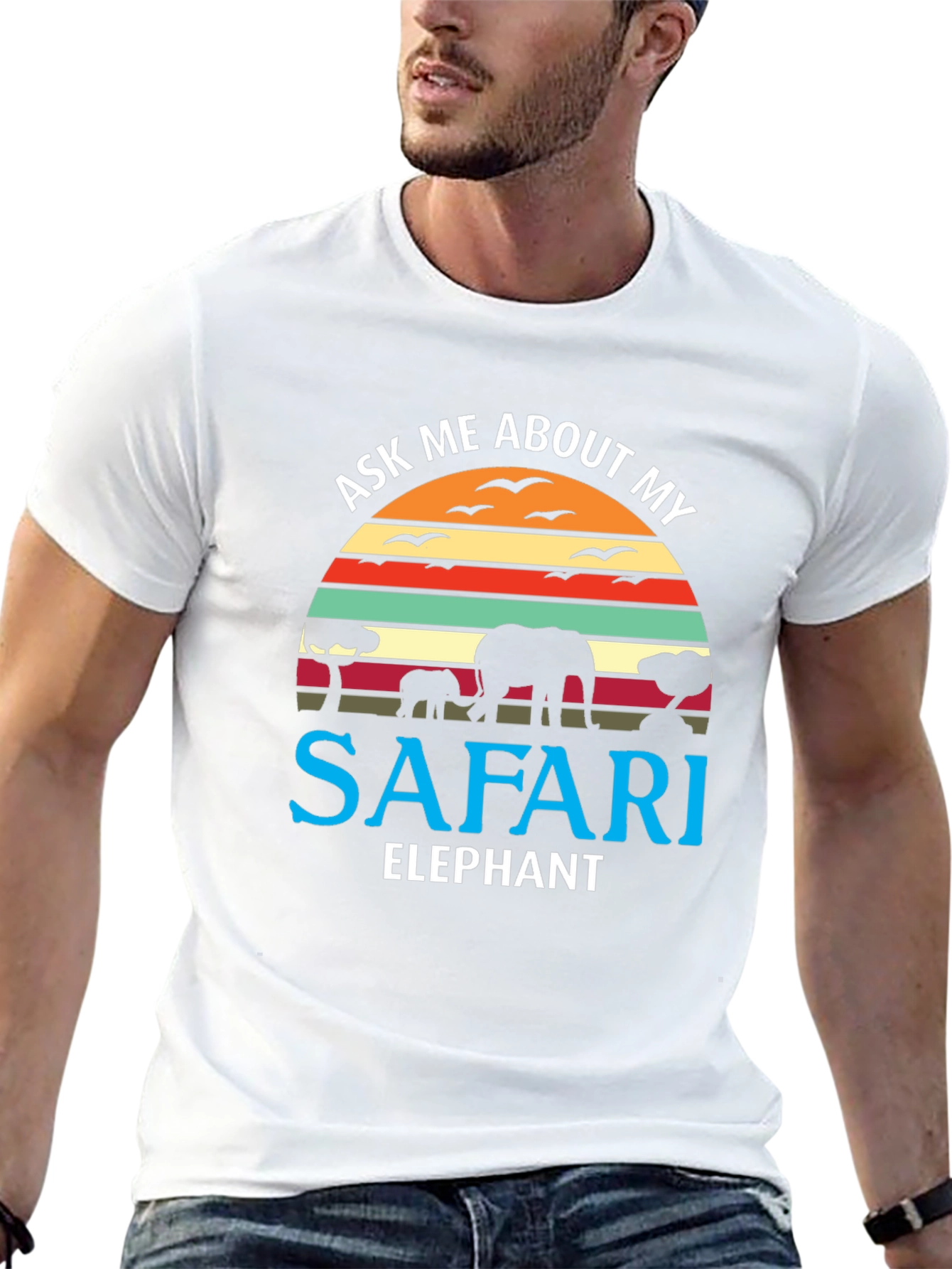 Safari Elephant Graphic T-Shirt