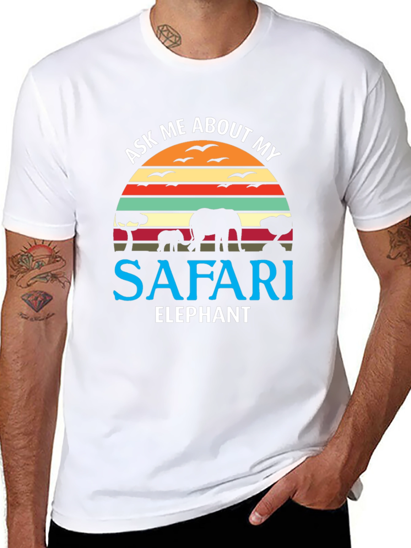 Safari Elephant Graphic T-Shirt