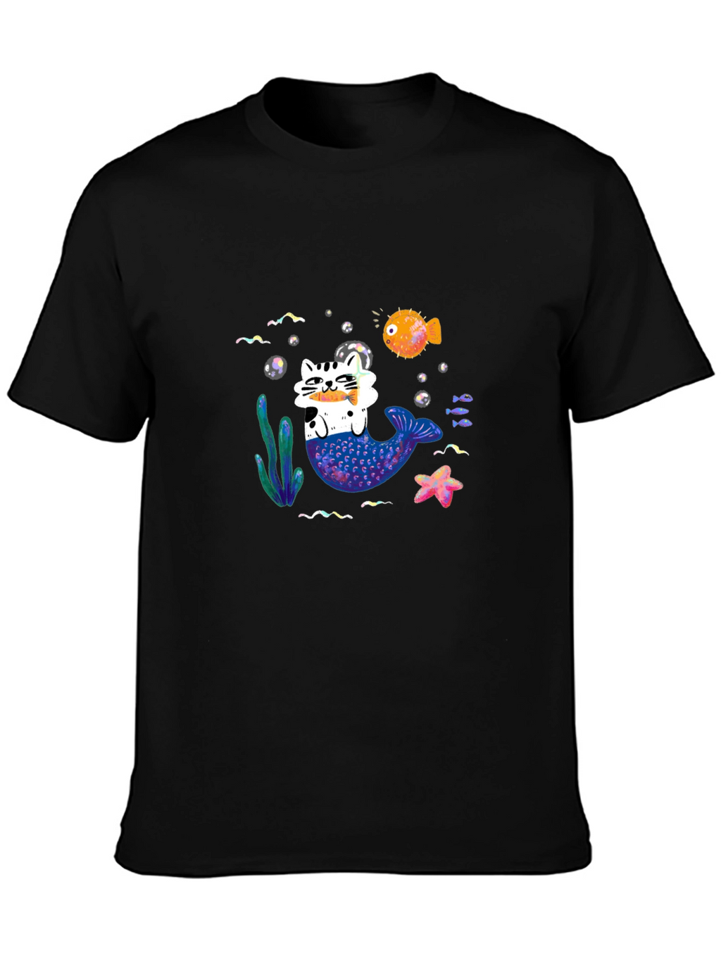 Mermaid Cat Graphic T-Shirt