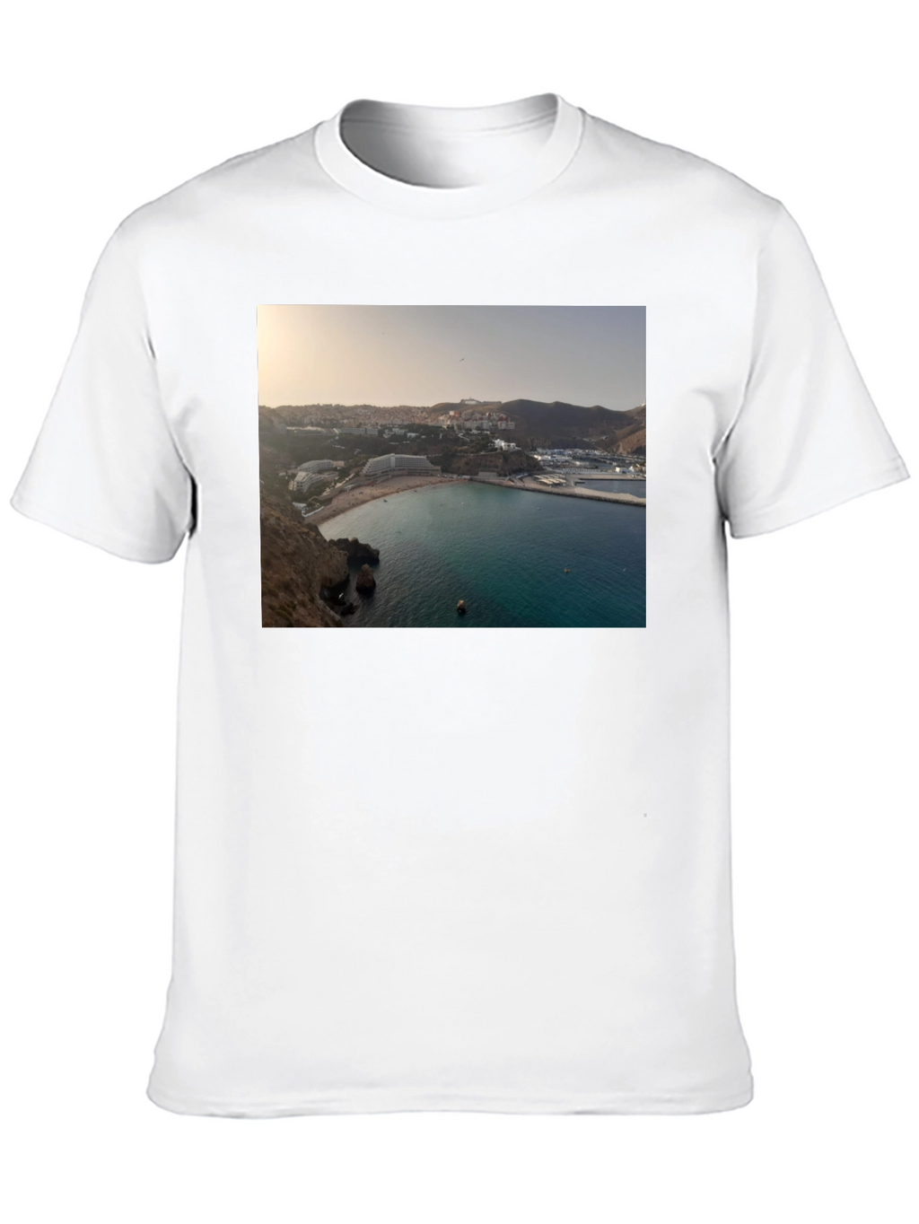 Scenic Beach View Black T-Shirt