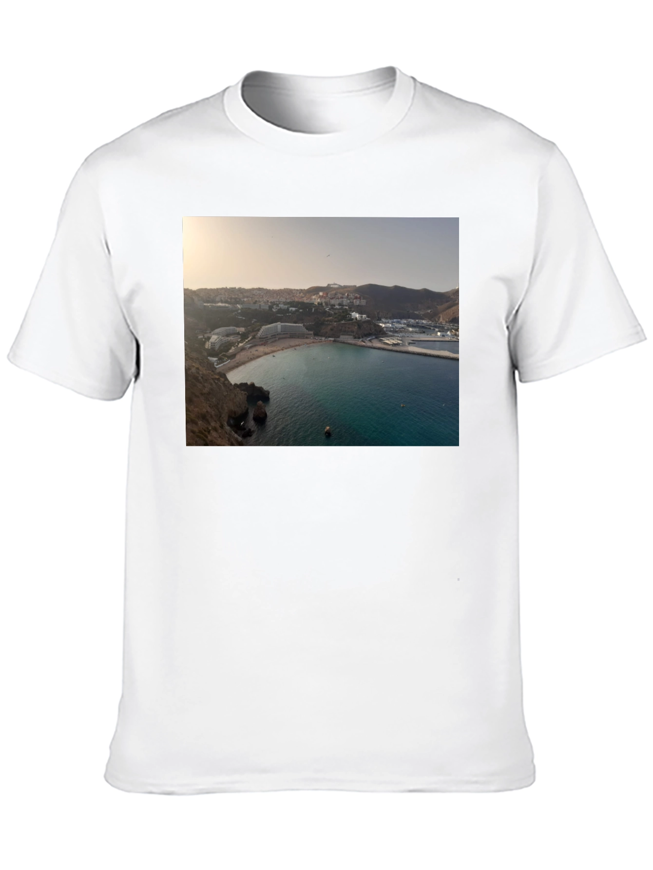 Scenic Beach View Black T-Shirt