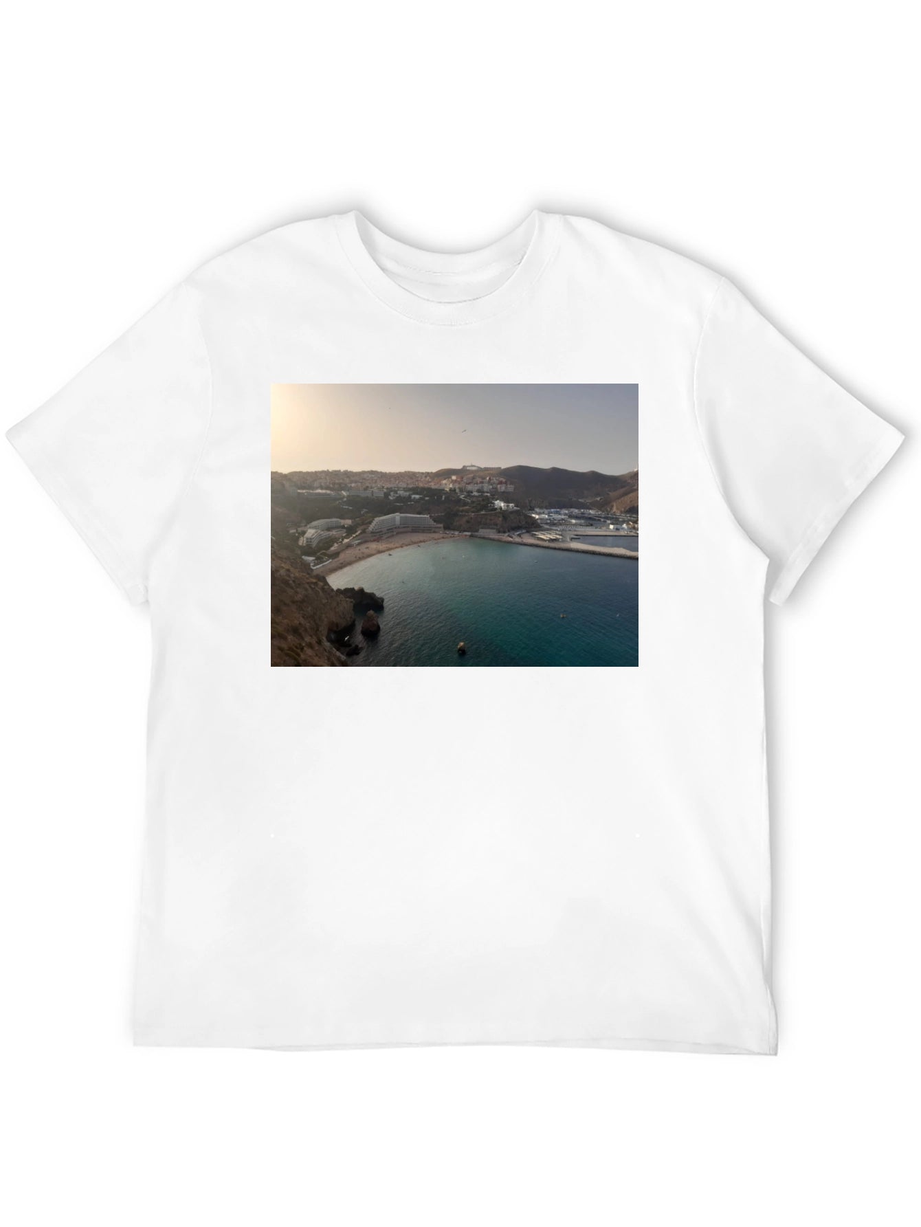 Scenic Beach View Black T-Shirt