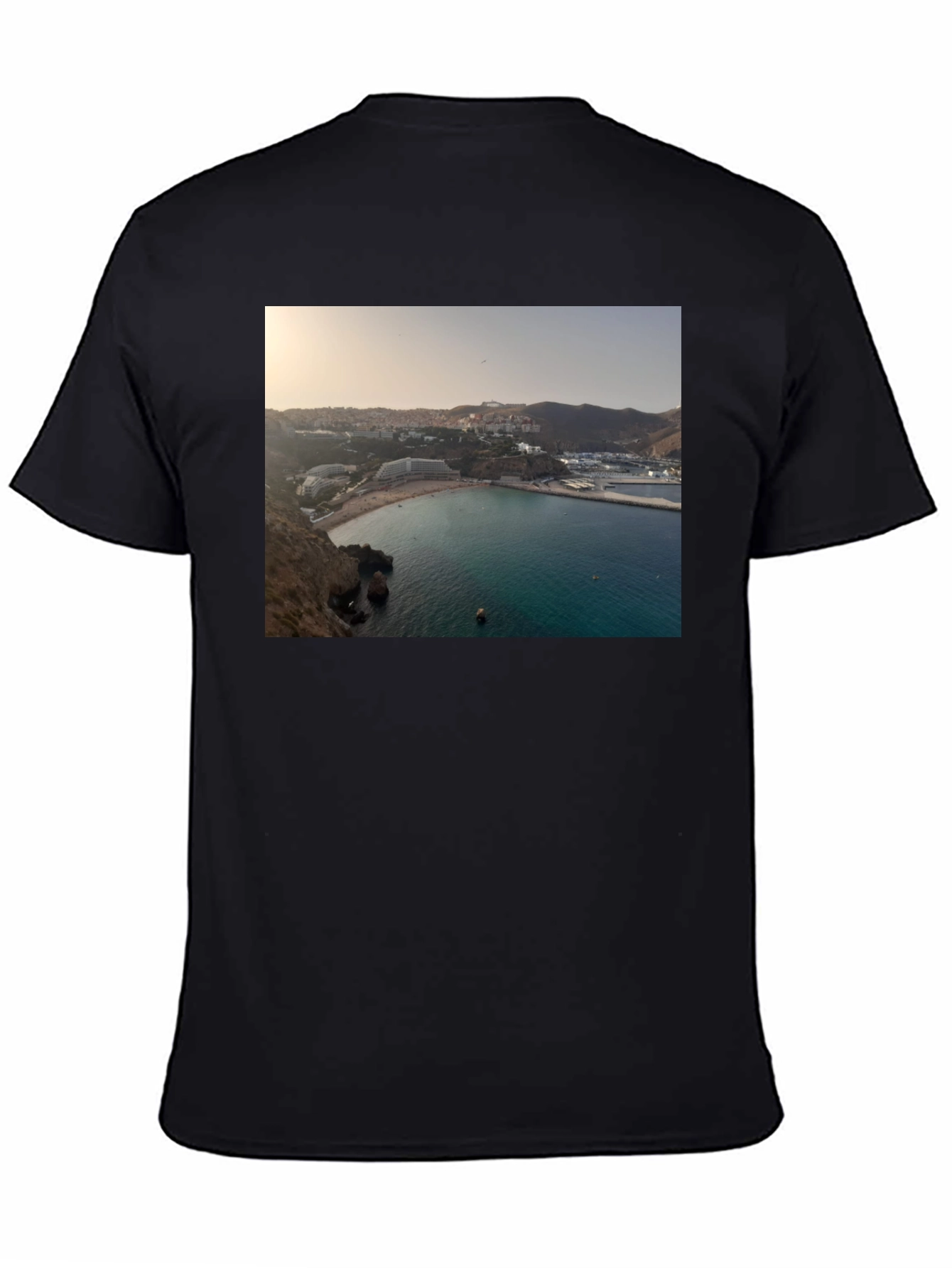 Scenic Beach View Black T-Shirt