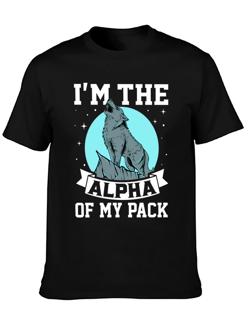 Alpha Wolf Pack Black Graphic T-Shirt