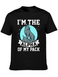 Alpha Wolf Pack Black Graphic T-Shirt