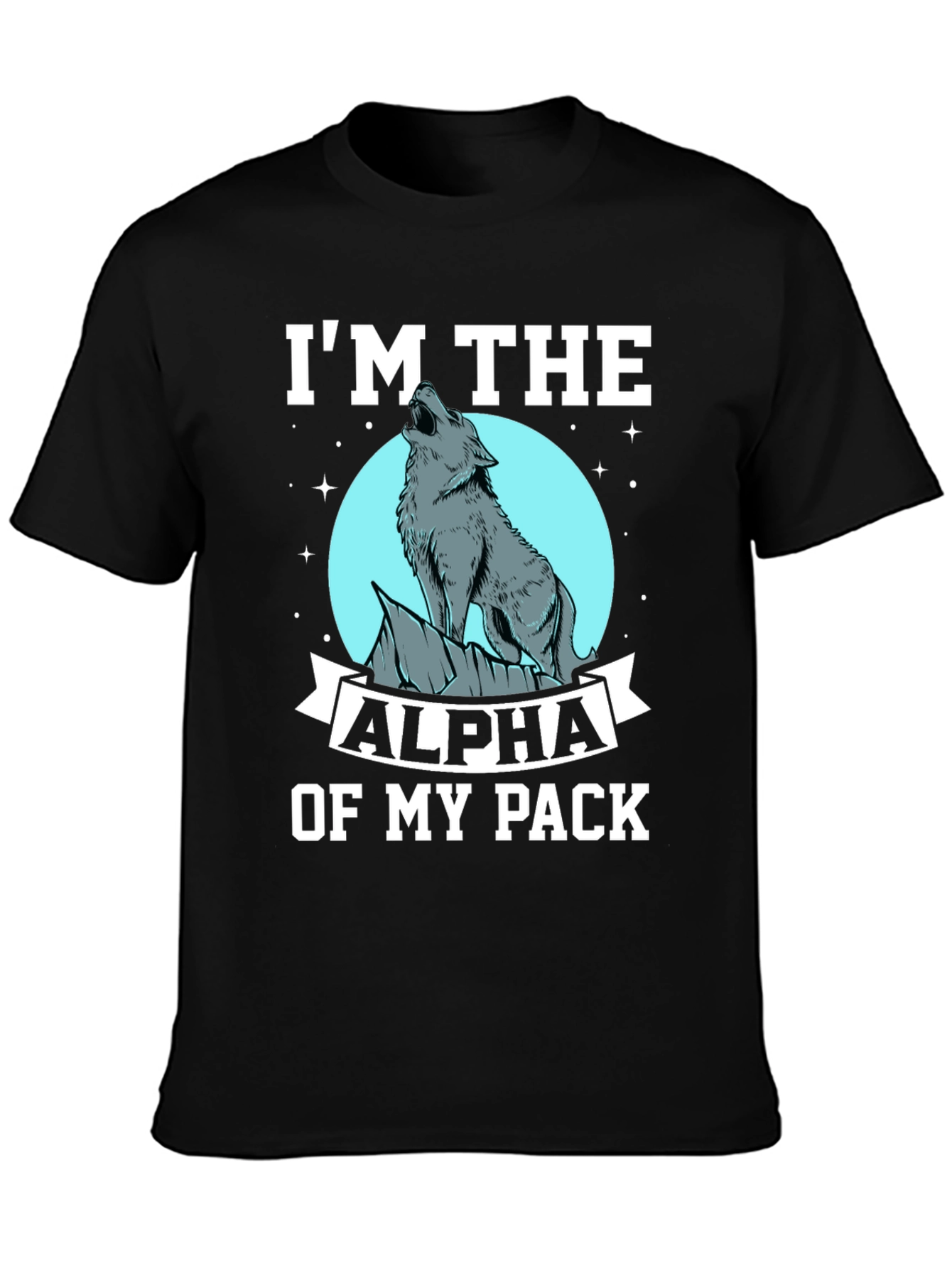 Alpha Wolf Pack Black Graphic T-Shirt