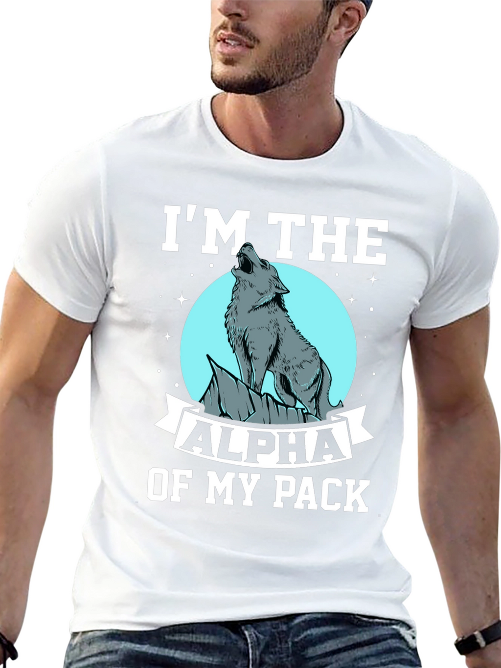 Alpha Wolf Pack Black Graphic T-Shirt