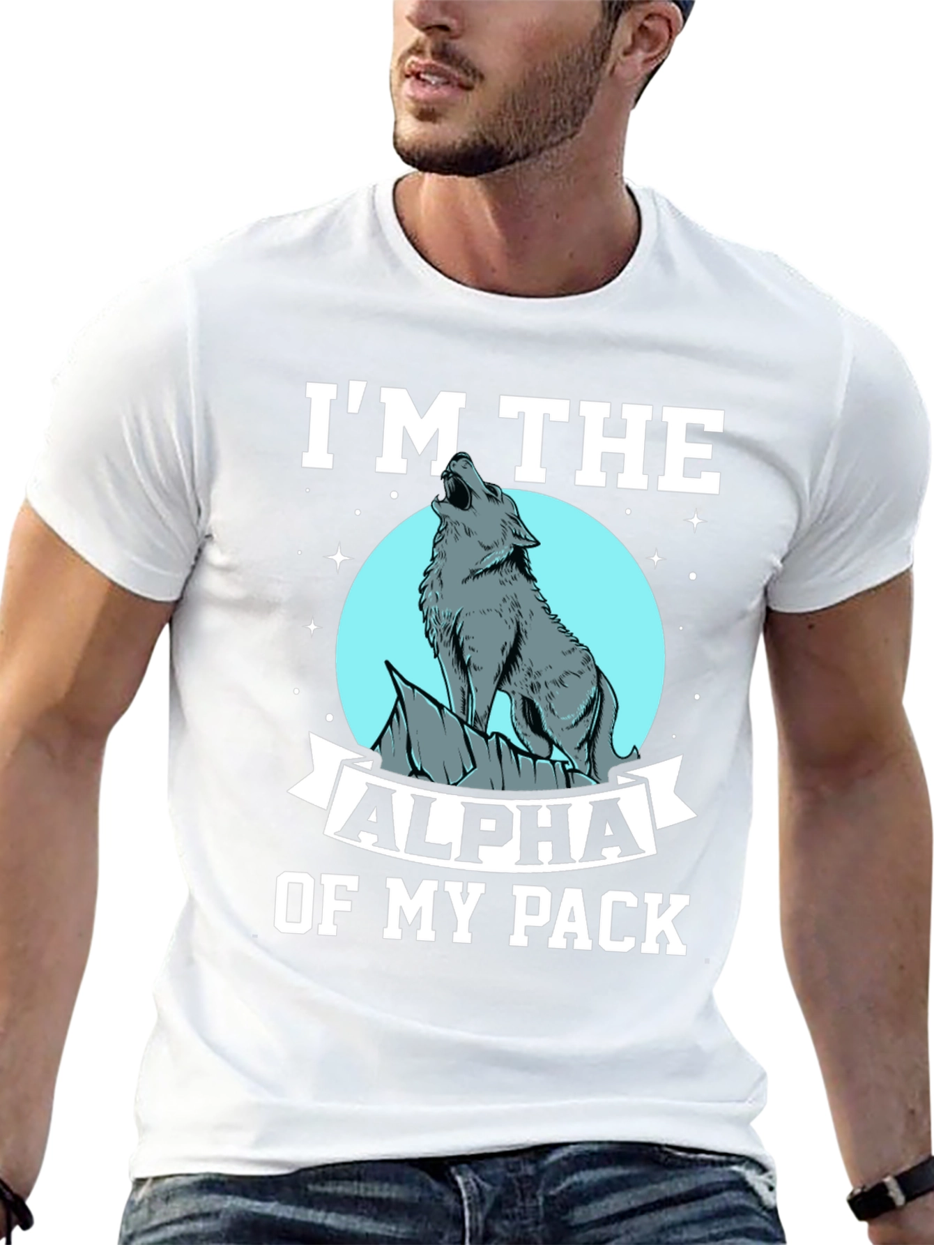Alpha Wolf Pack Black Graphic T-Shirt