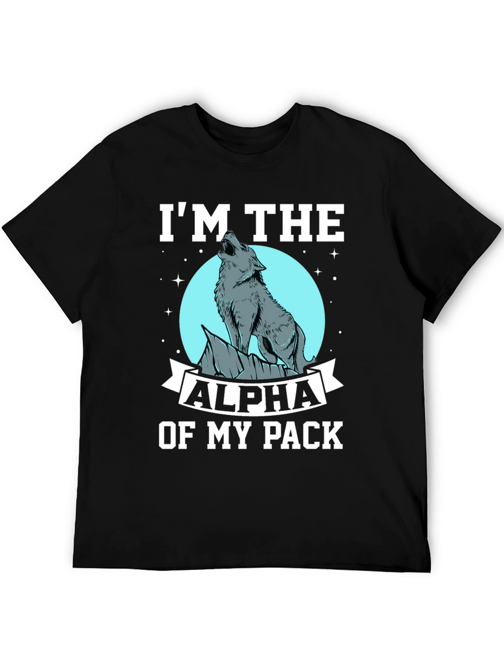 Alpha Wolf Pack Black Graphic T-Shirt
