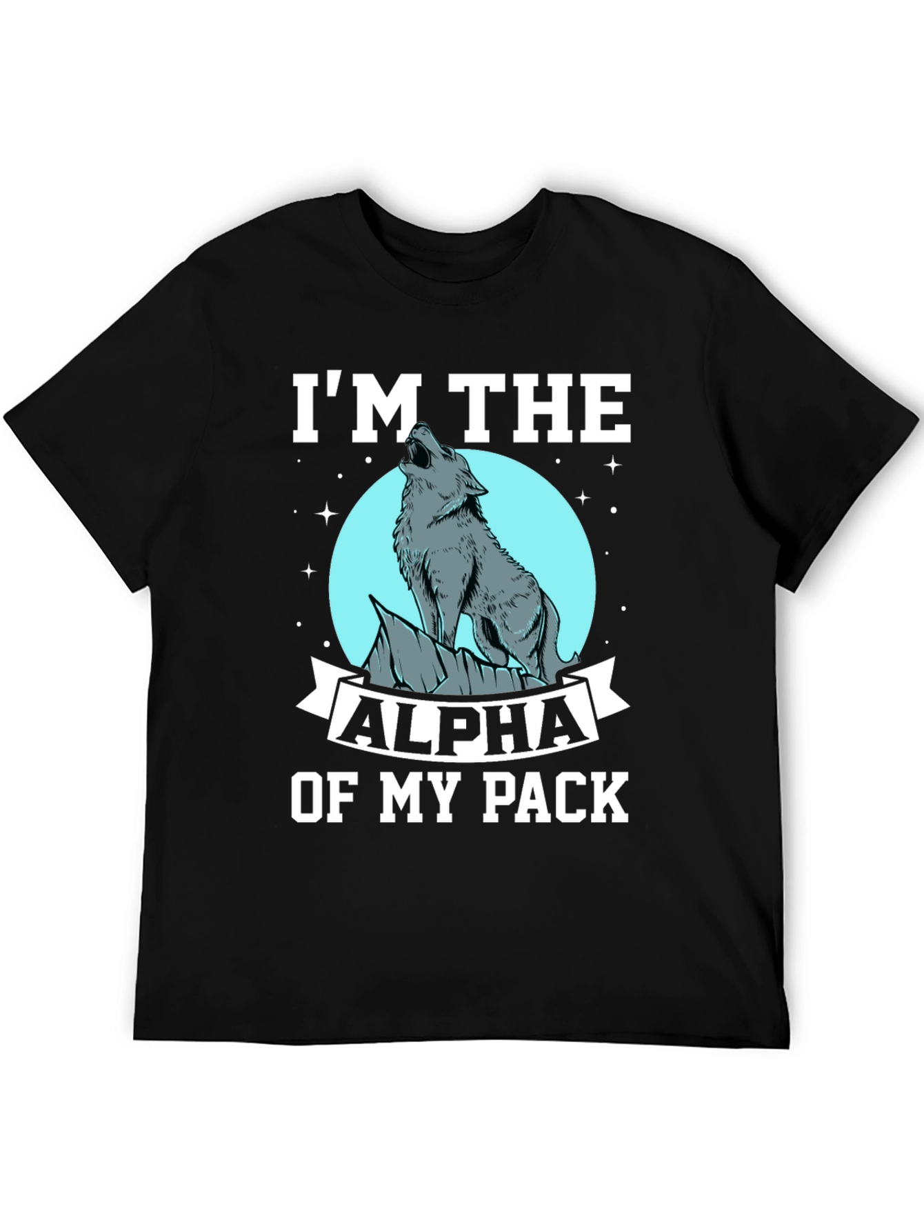 Alpha Wolf Pack Black Graphic T-Shirt