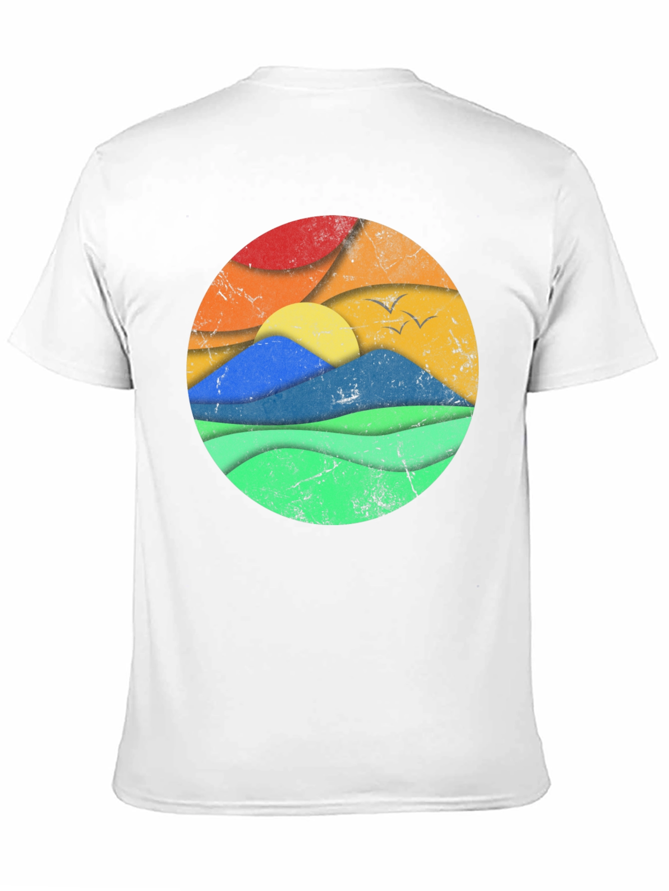Retro Landscape Graphic Tee - Black Cotton Blend