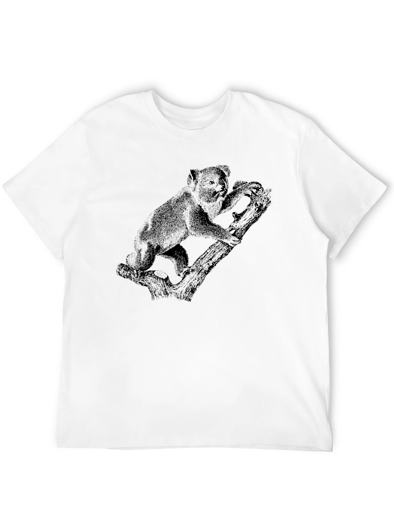 Koala Bear Print Black T-Shirt