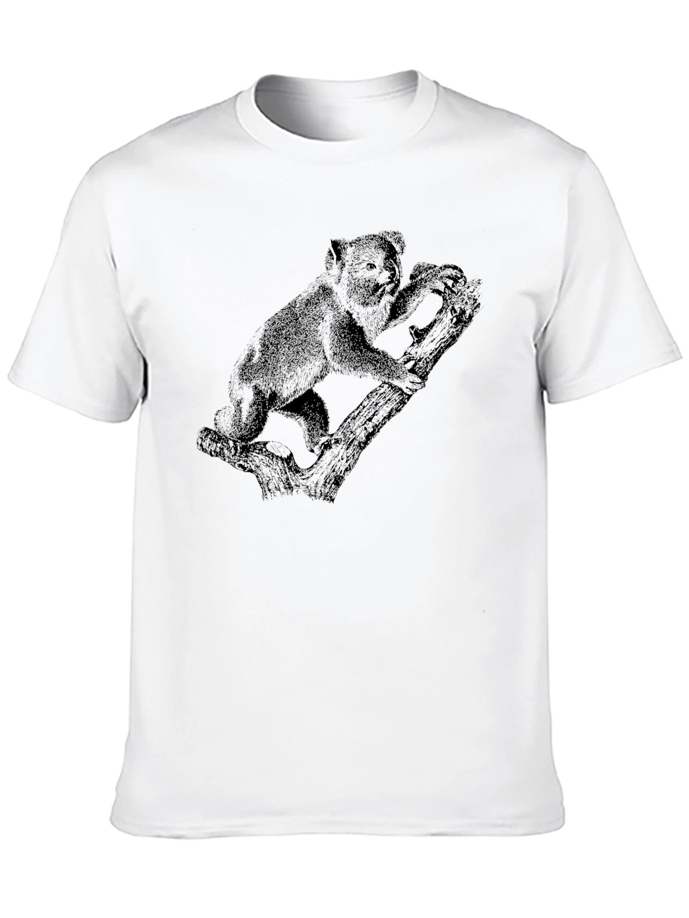 Koala Bear Print Black T-Shirt
