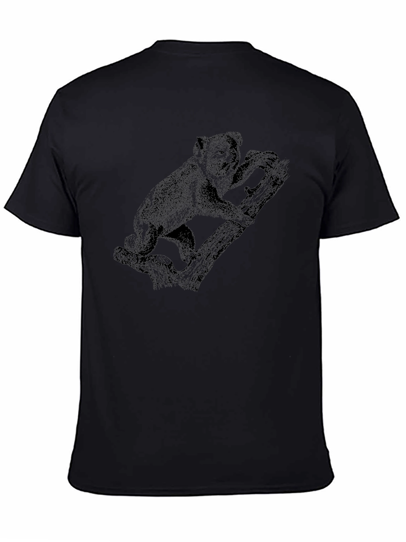 Koala Bear Print Black T-Shirt
