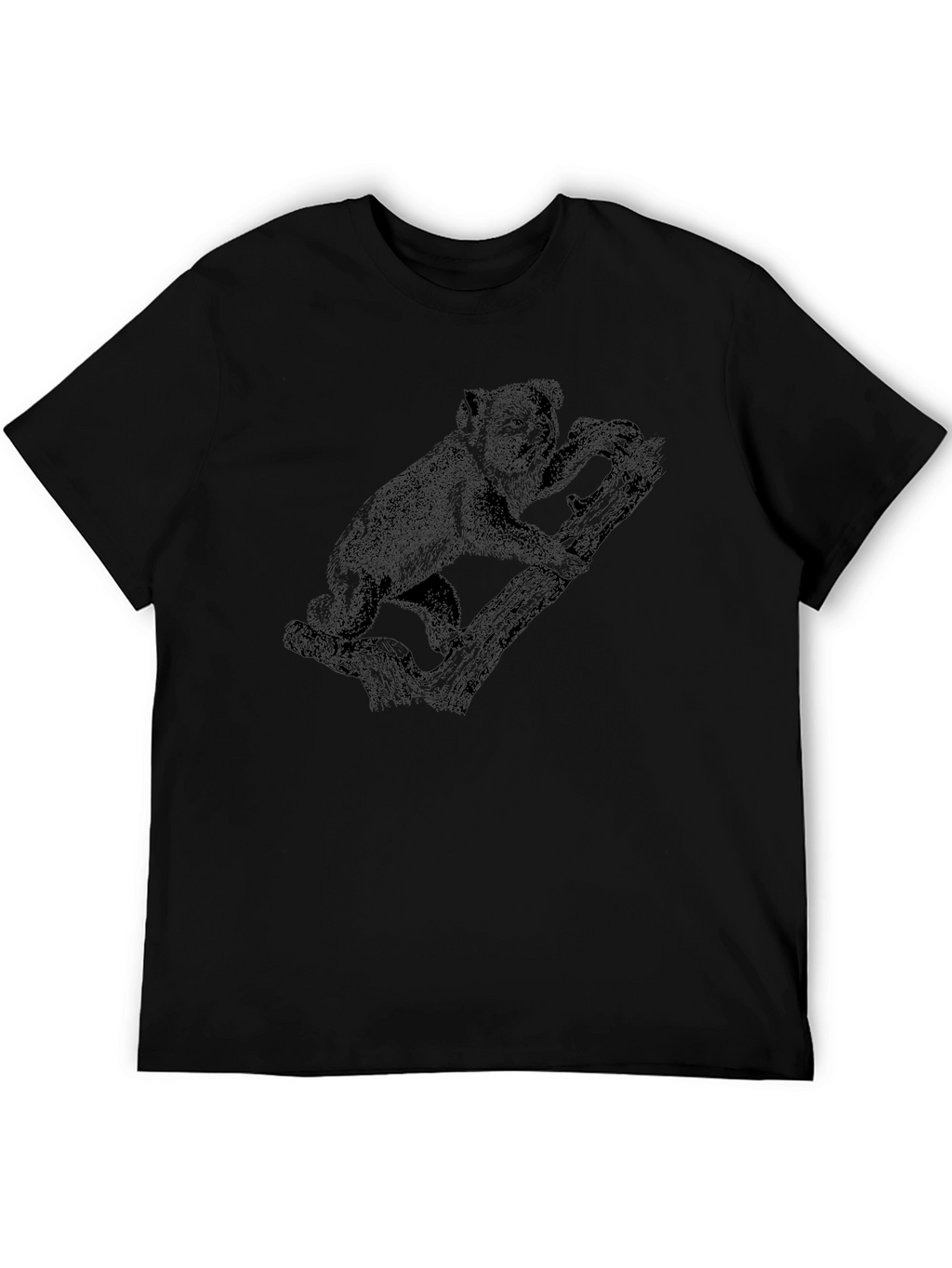 Koala Bear Print Black T-Shirt