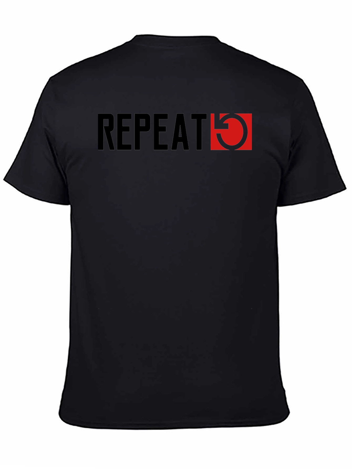 Repeat Graphic Tee - Stylish Mens Black T-Shirt